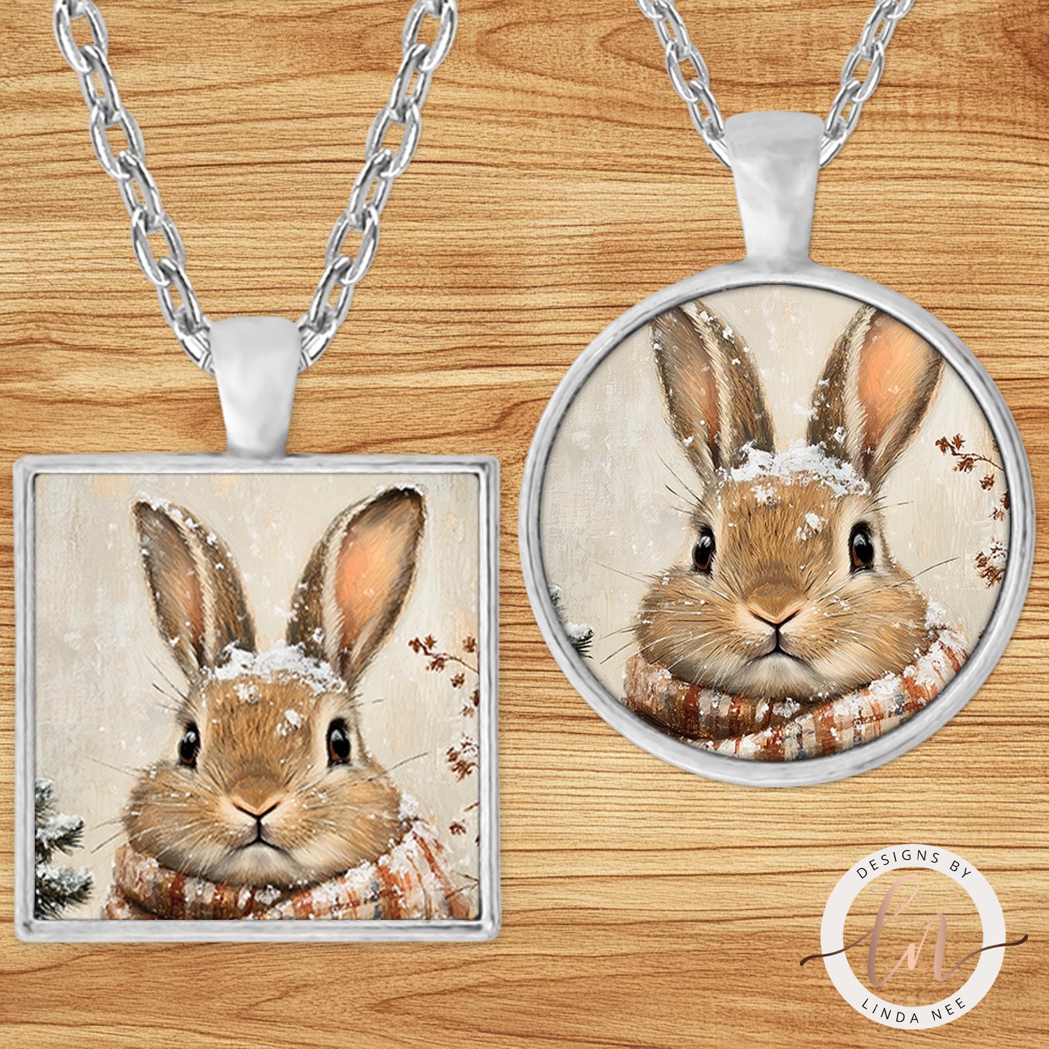 Bunny Necklace - Forest Animal Pendant Winter Jewelryanimal lover gifts