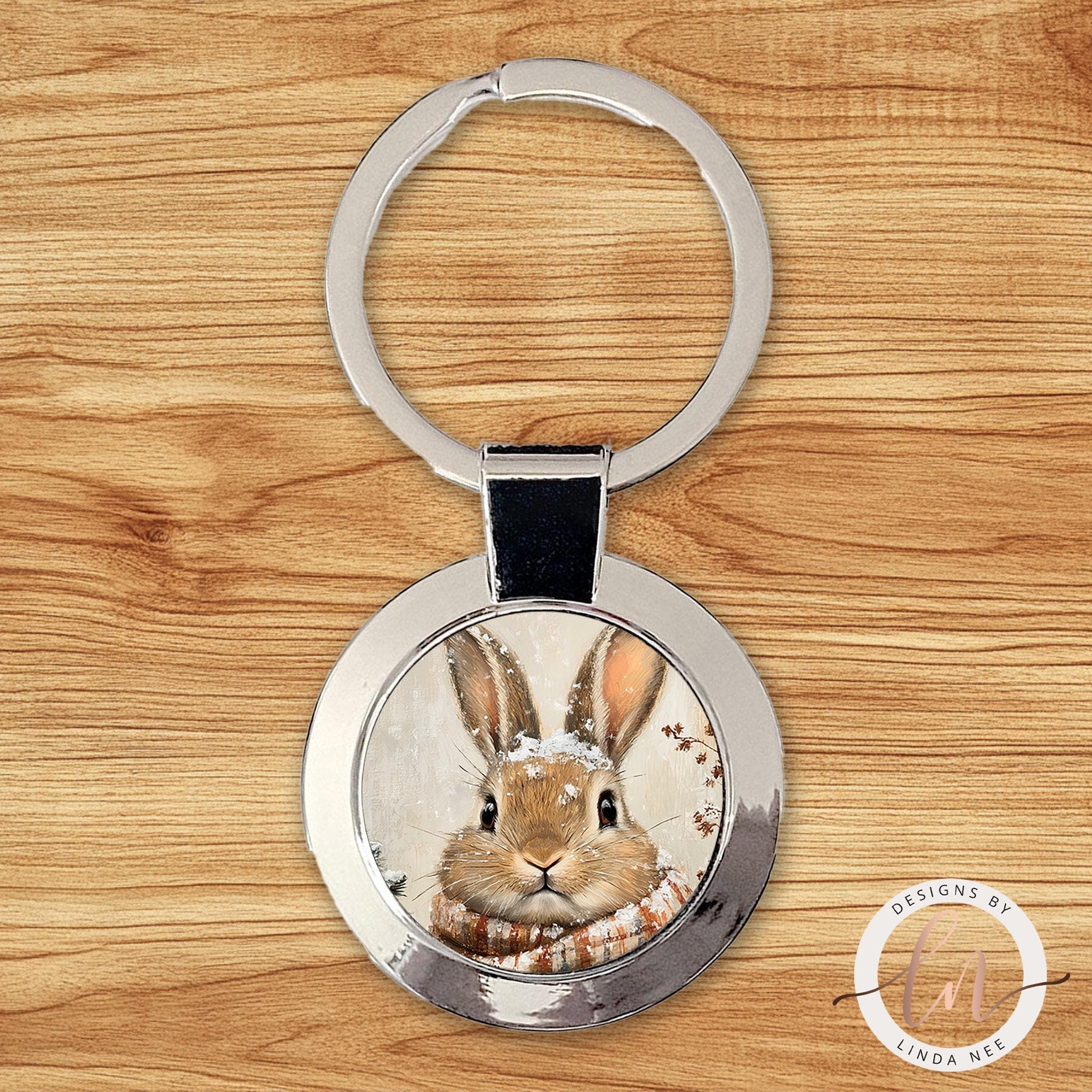 Bunny Necklace - Forest Animal Pendant Winter JewelryDesigns by Linda Nee