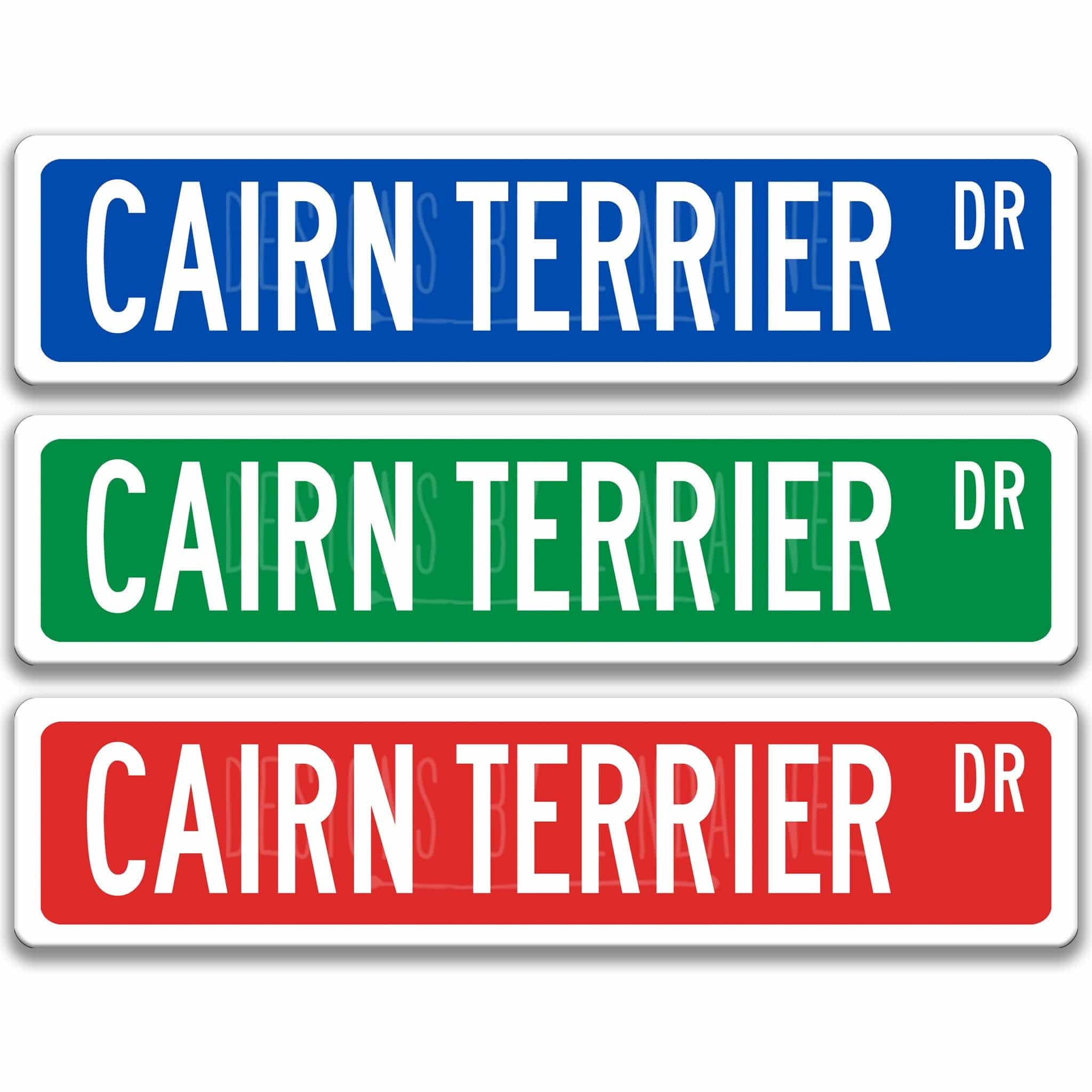 Cairn Terrier Dog Metal Street Sign