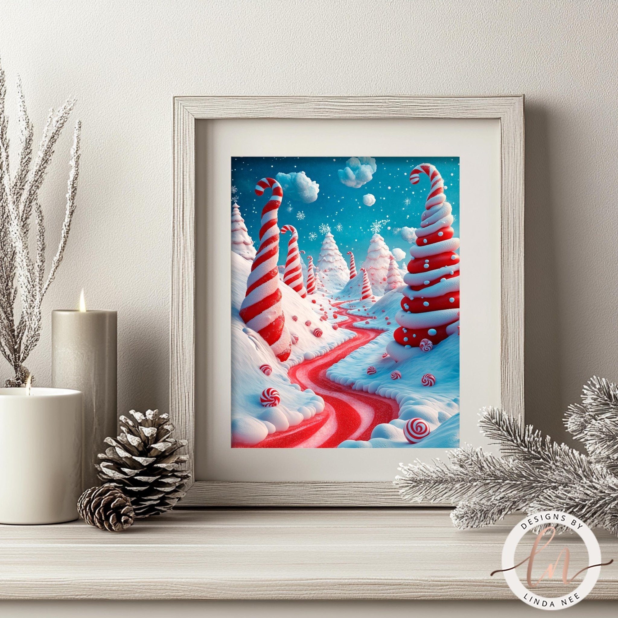 Candy Land Christmas Art - Metal Prints for Holiday Decor