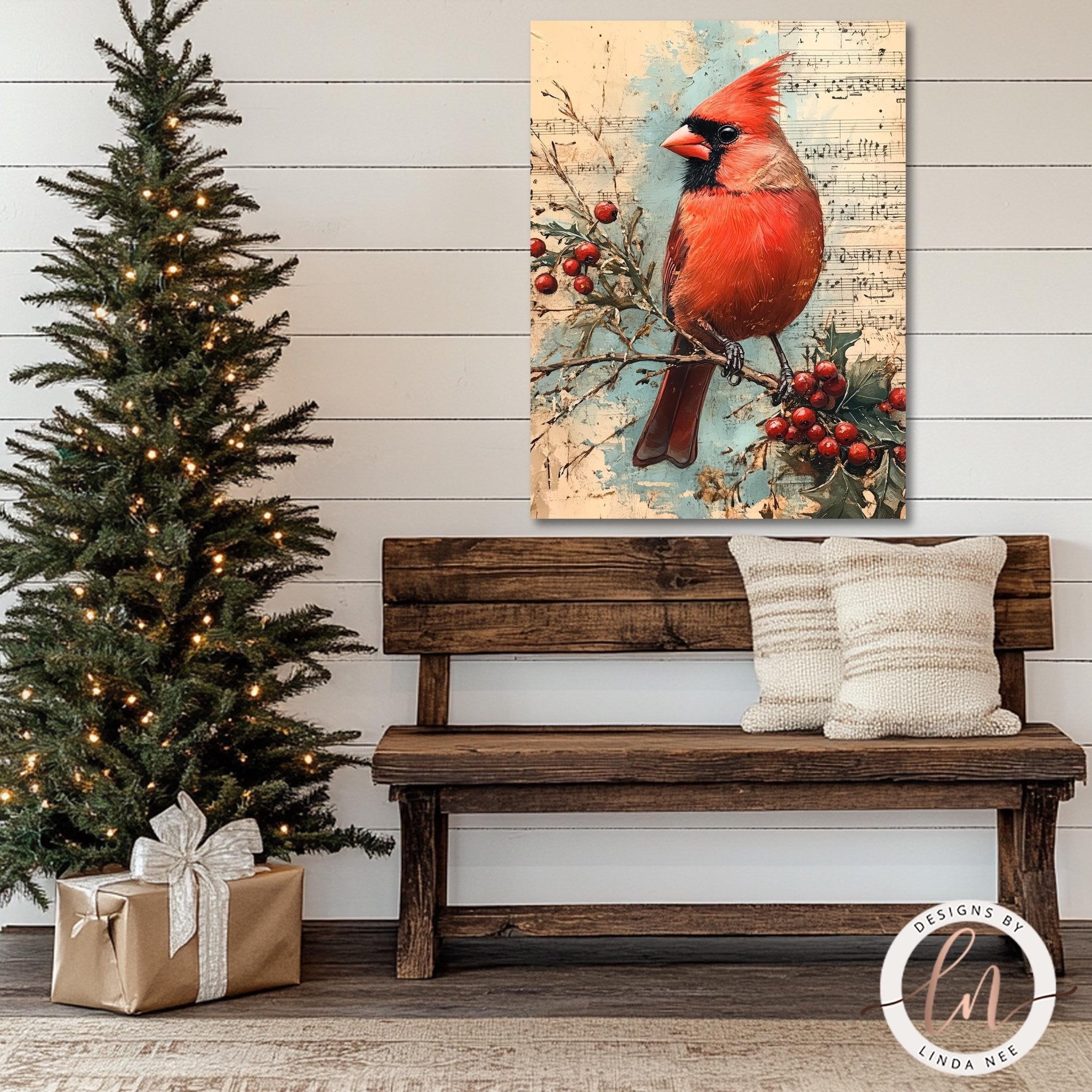 Cardinal Vintage Sheet Music Art - Metal & Fine Art PrintDesigns by Linda Nee