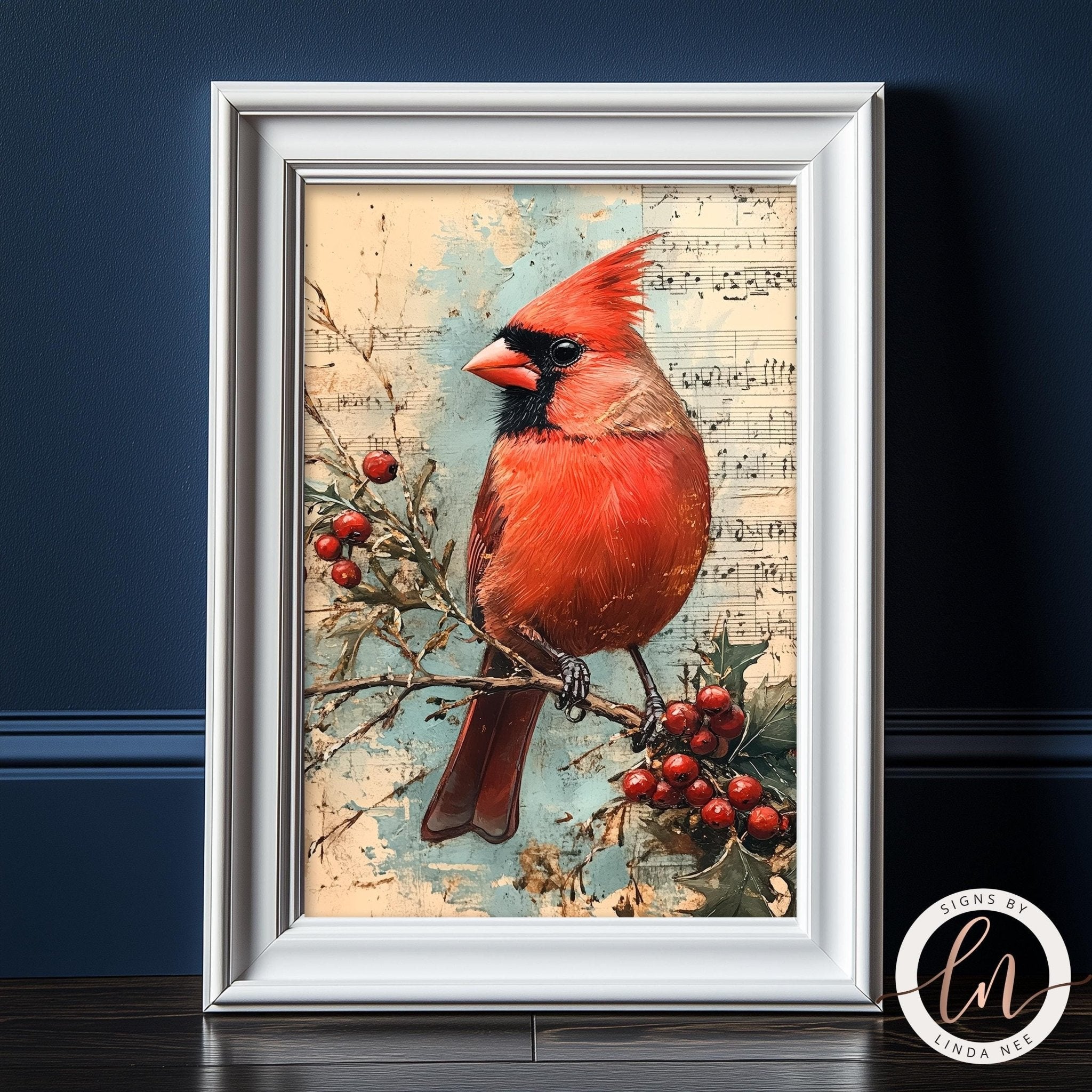 Cardinal Vintage Sheet Music Art - Metal & Fine Art Print