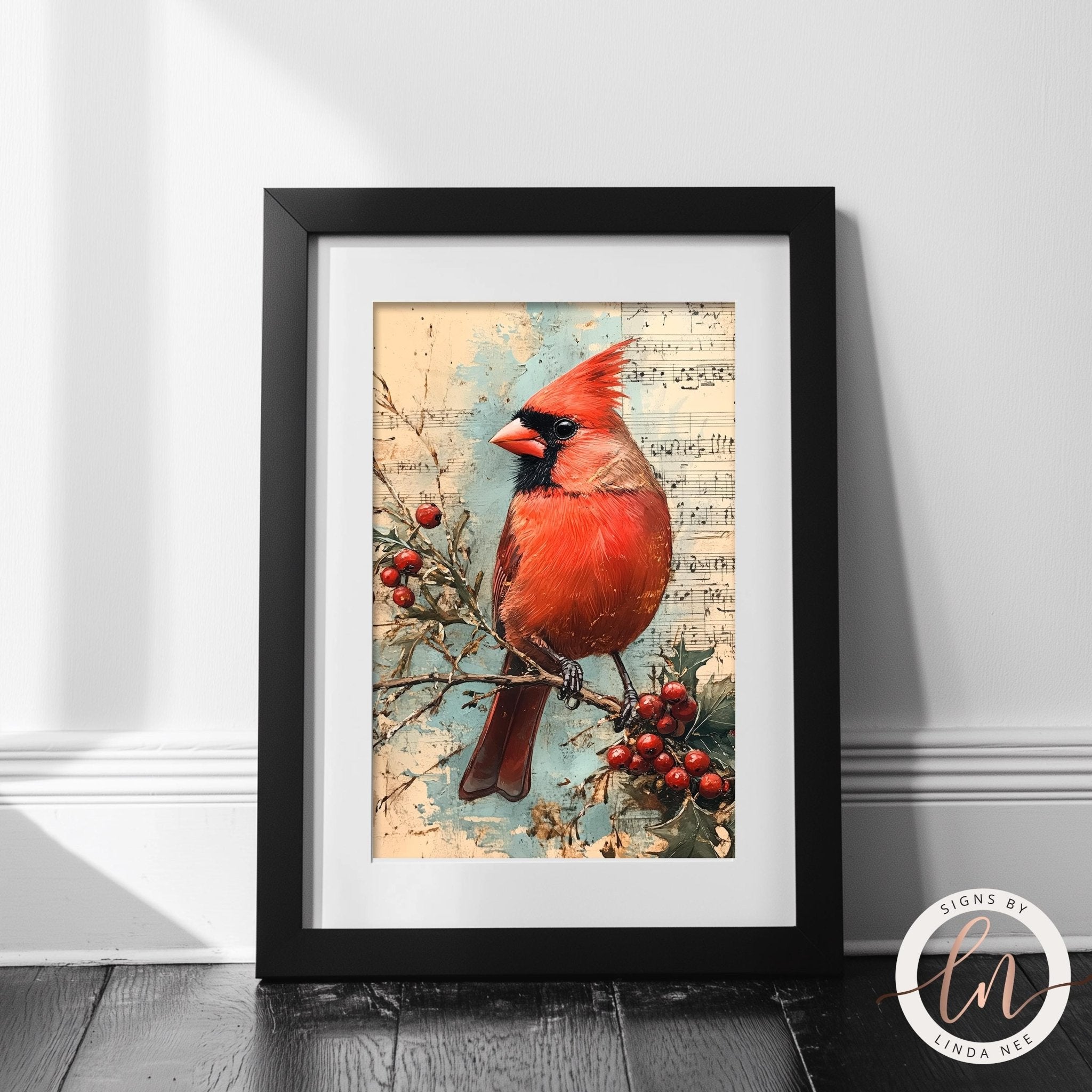 Cardinal Vintage Sheet Music Art - Metal & Fine Art PrintDesigns by Linda Nee