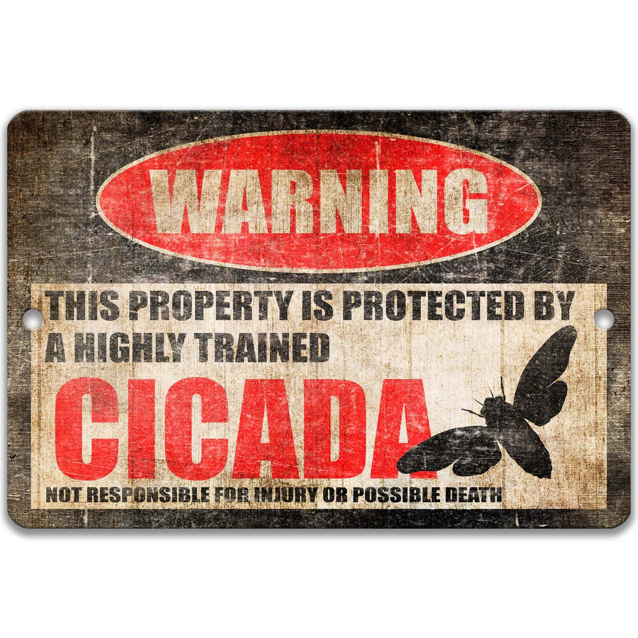 Catch Attention with our Hilarious Cicada Warning Sign - Available in Multiple Sizes - Moth Signs - Insect Decor