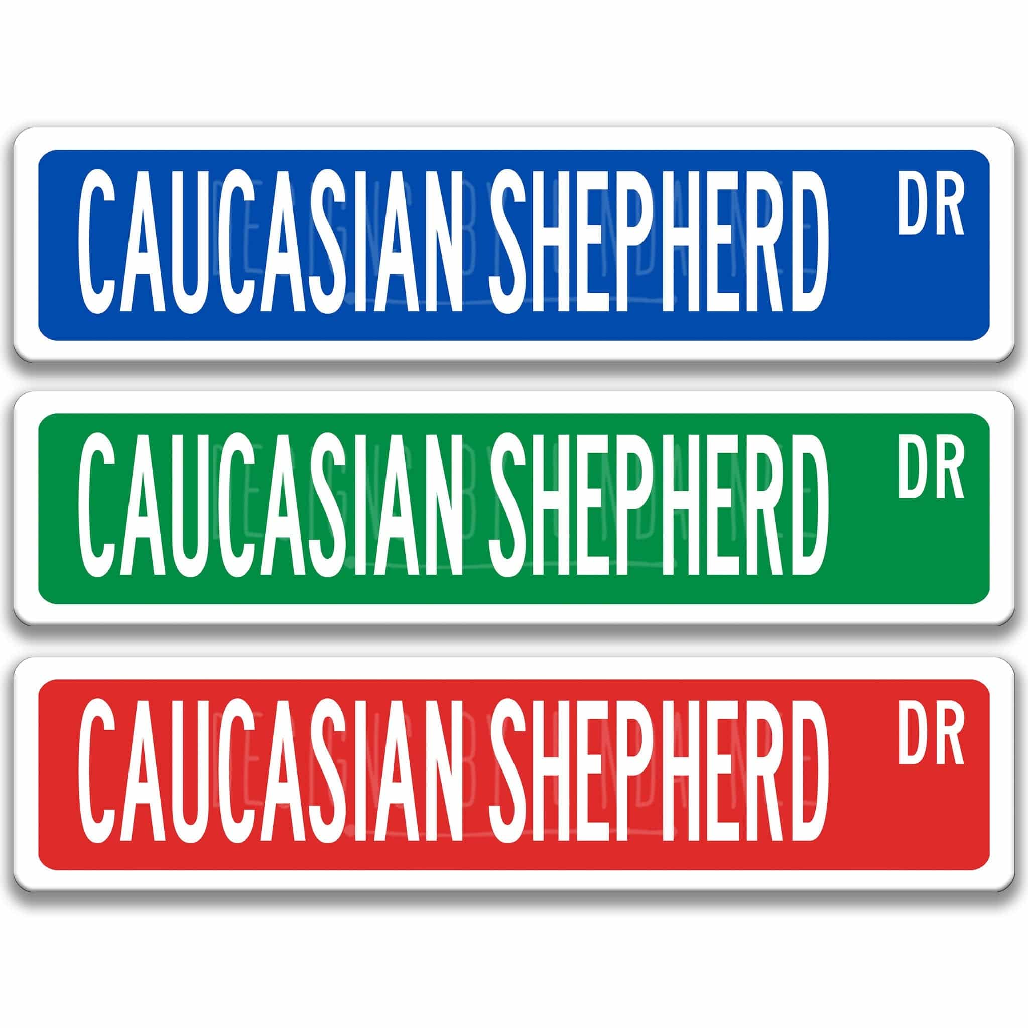 Caucasian Shepherd Dog Metal Street Sign