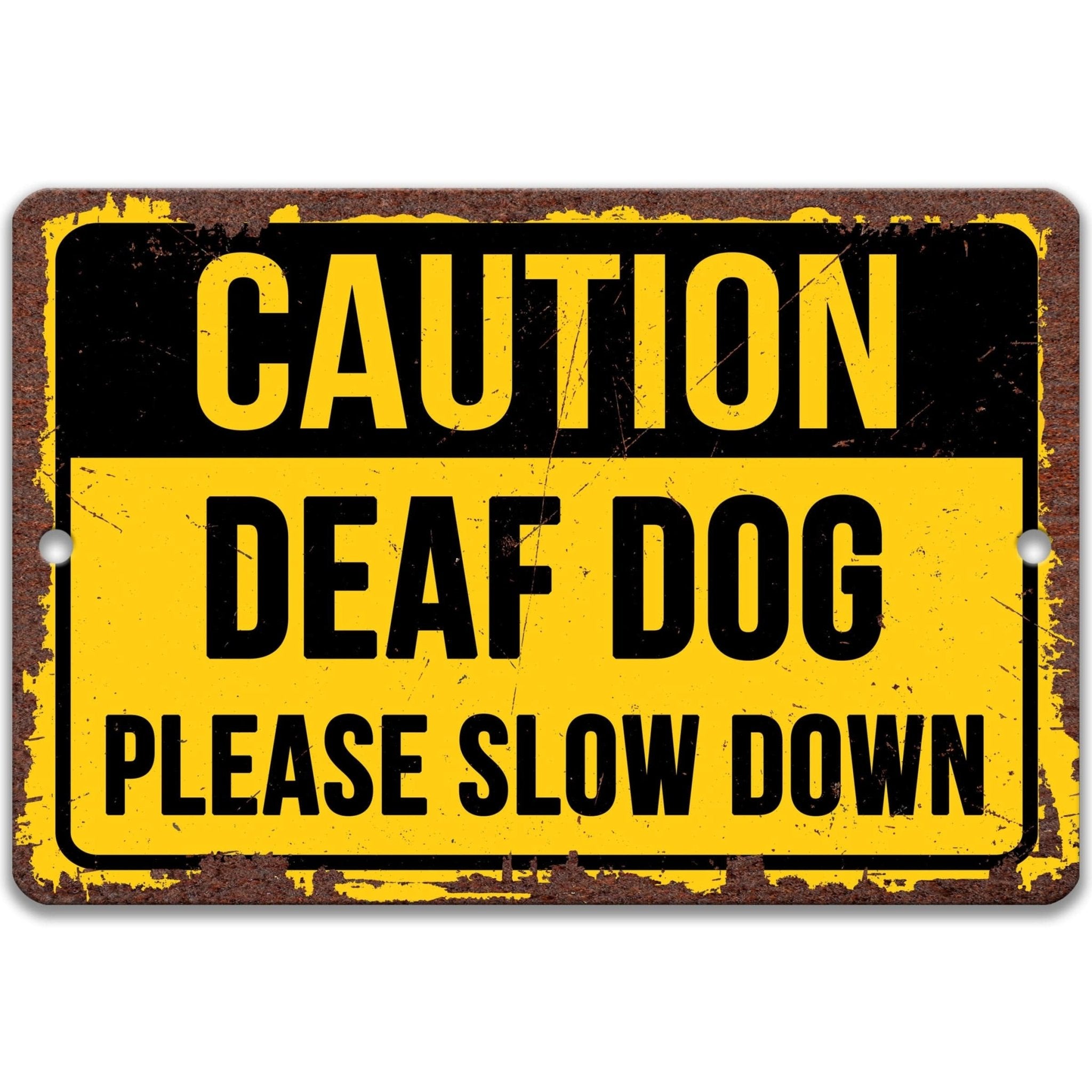 Caution Deaf Dog Yard Sign, Handicap Dog Sign