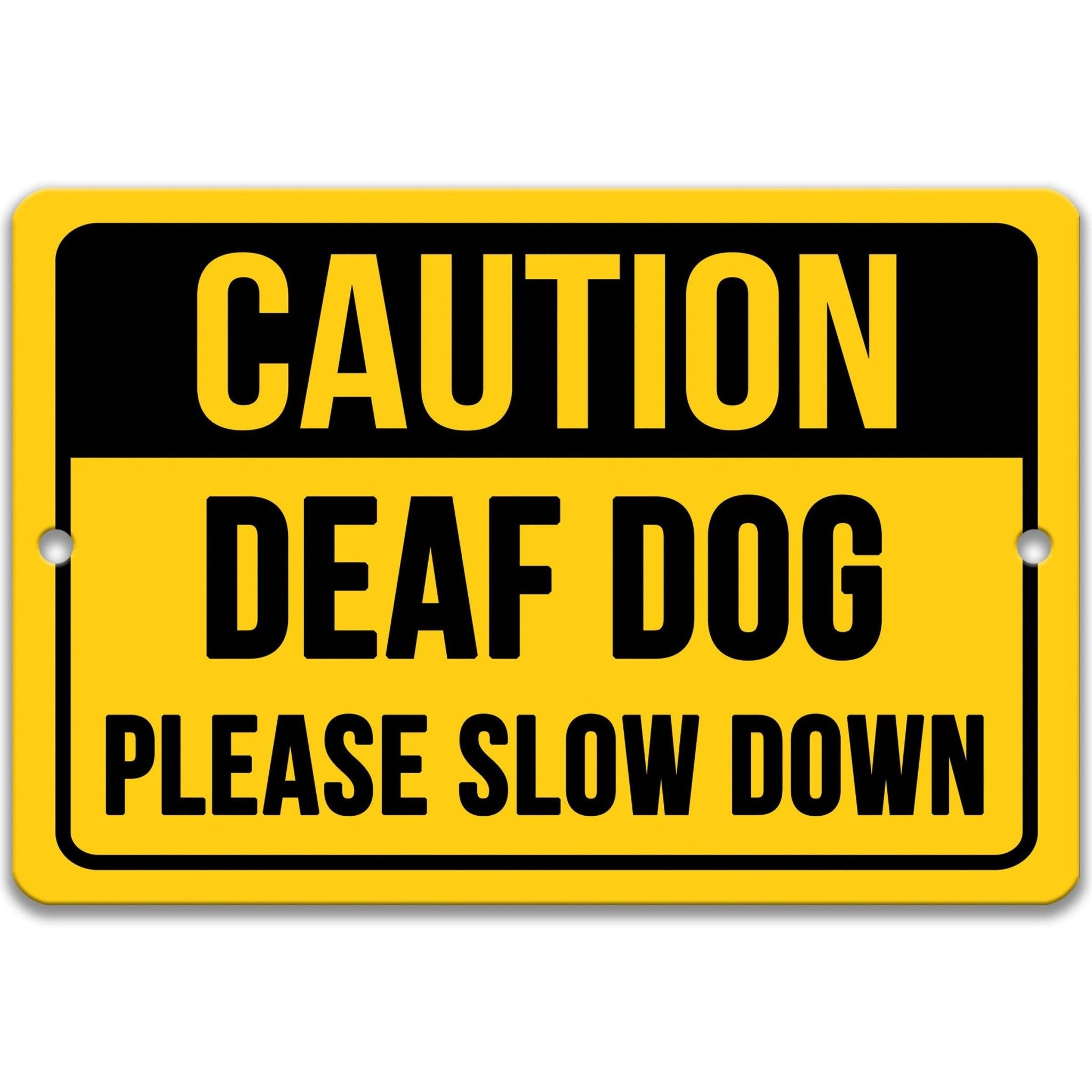 Caution Deaf Dog Yard Sign, Handicap Dog Sign