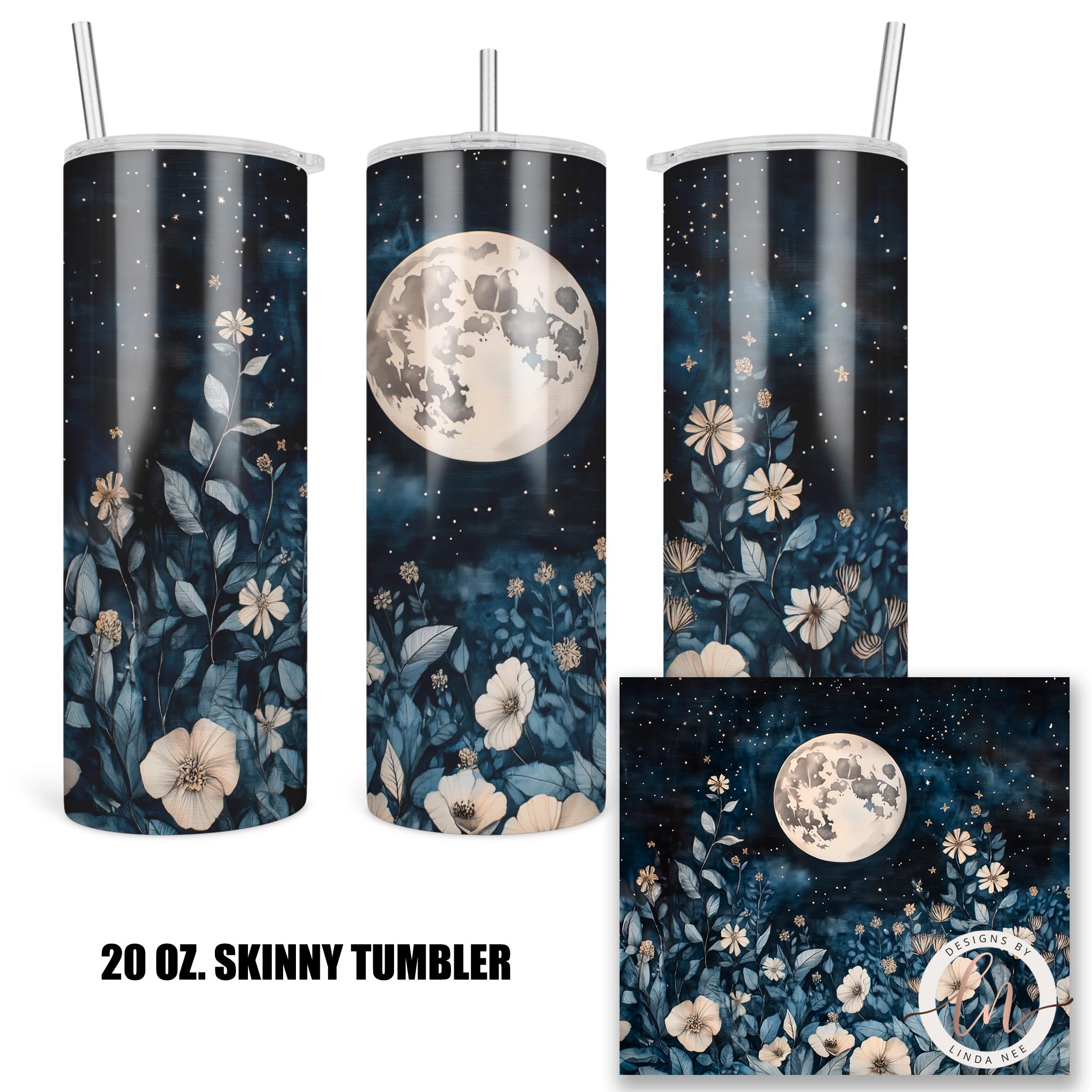 Celestial Moon Tumbler - Gothic Dark Academia Night Sky Gift