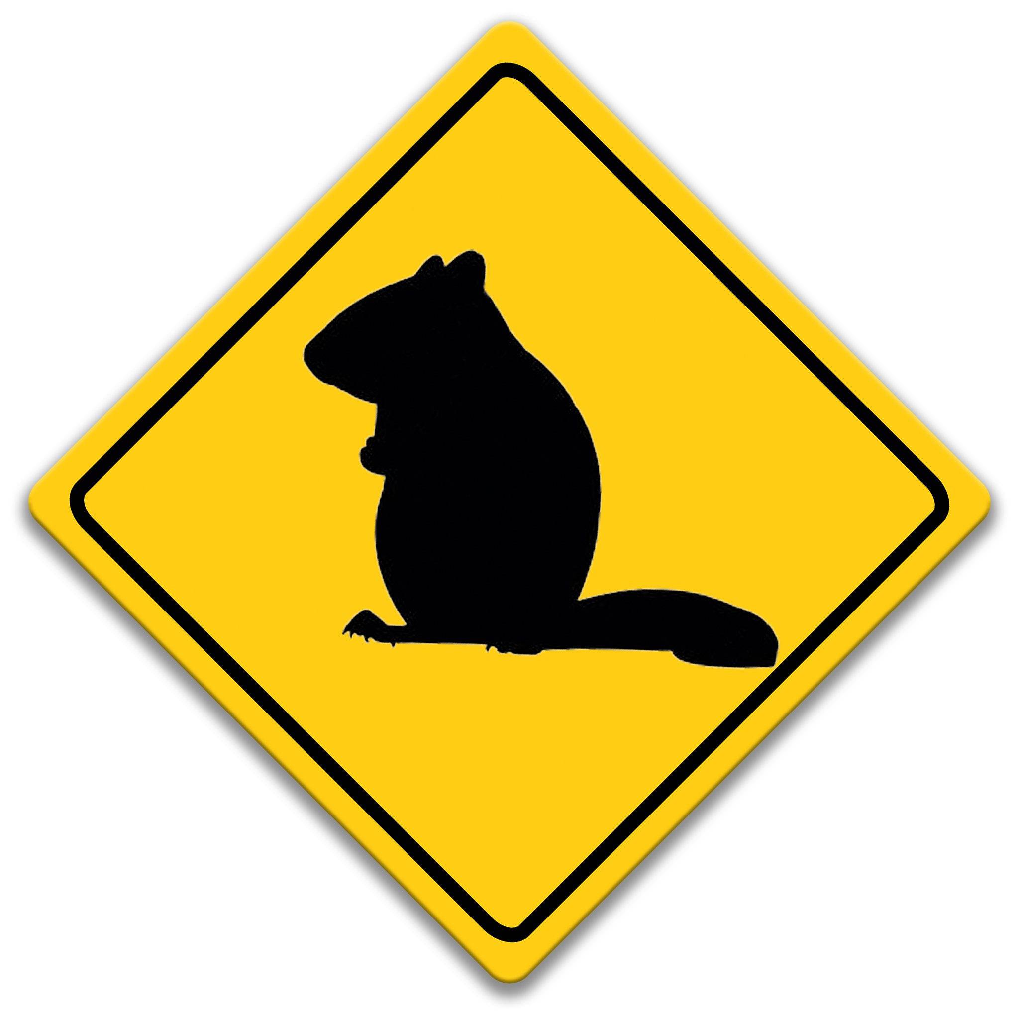 Chipmunk Crossing Caution Sign