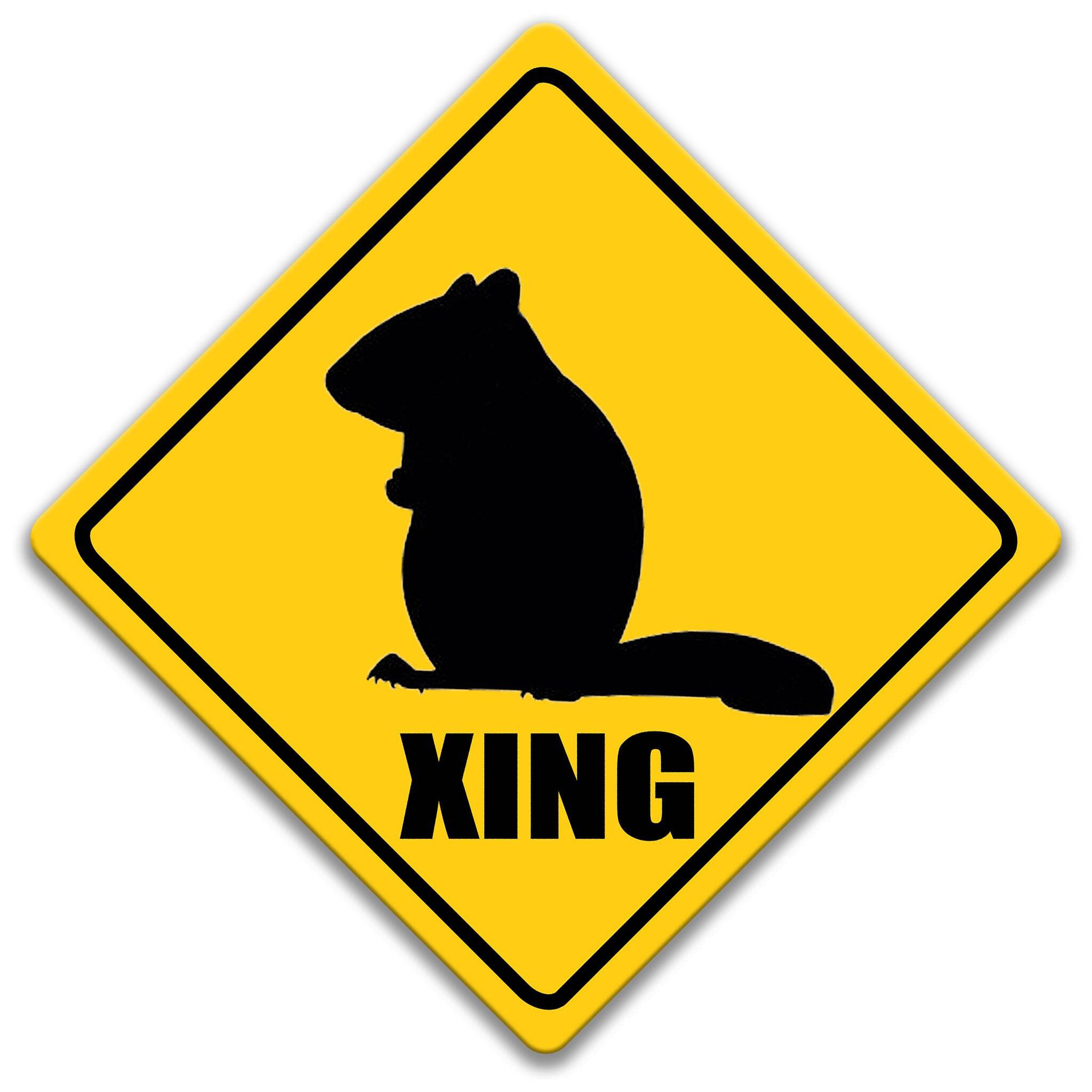 Chipmunk XING Caution Sign