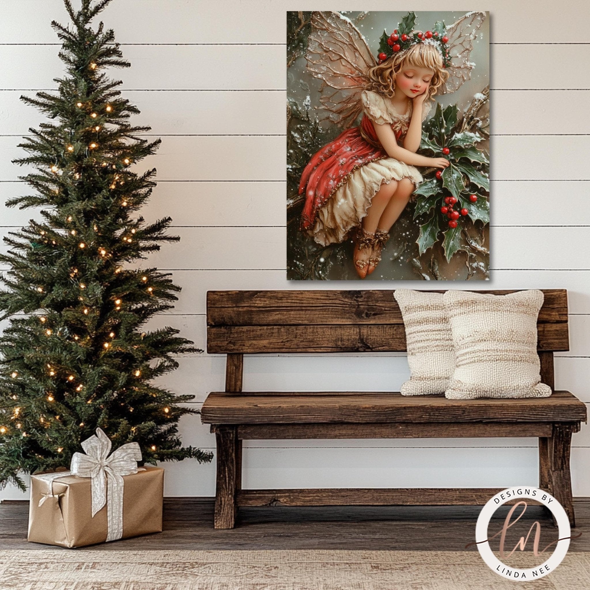 Christmas Fairy Wall Art - Metal or Fine Art Paper Print