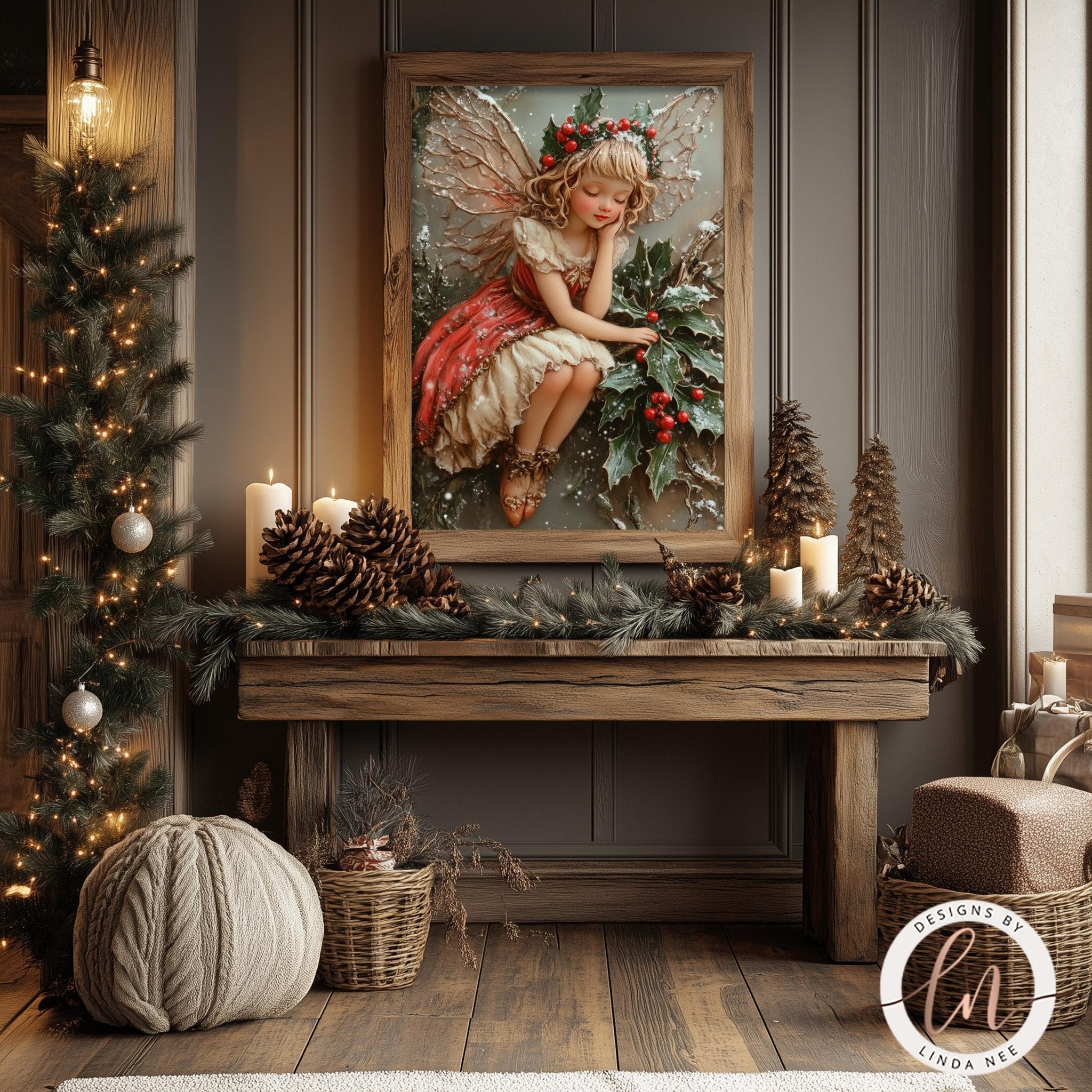 Christmas Fairy Wall Art - Metal or Fine Art Paper Print