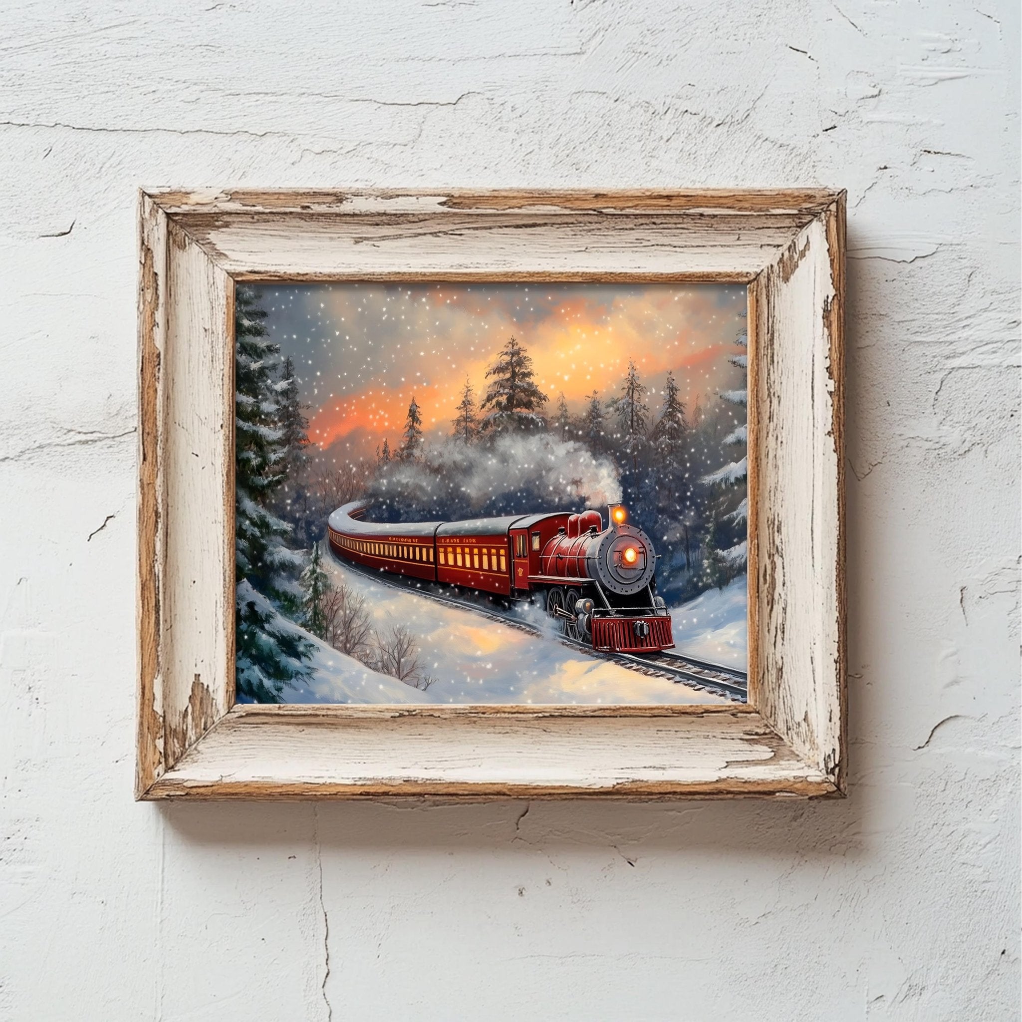 Christmas Train Wall Art - Metal or Fine Art Paper Print