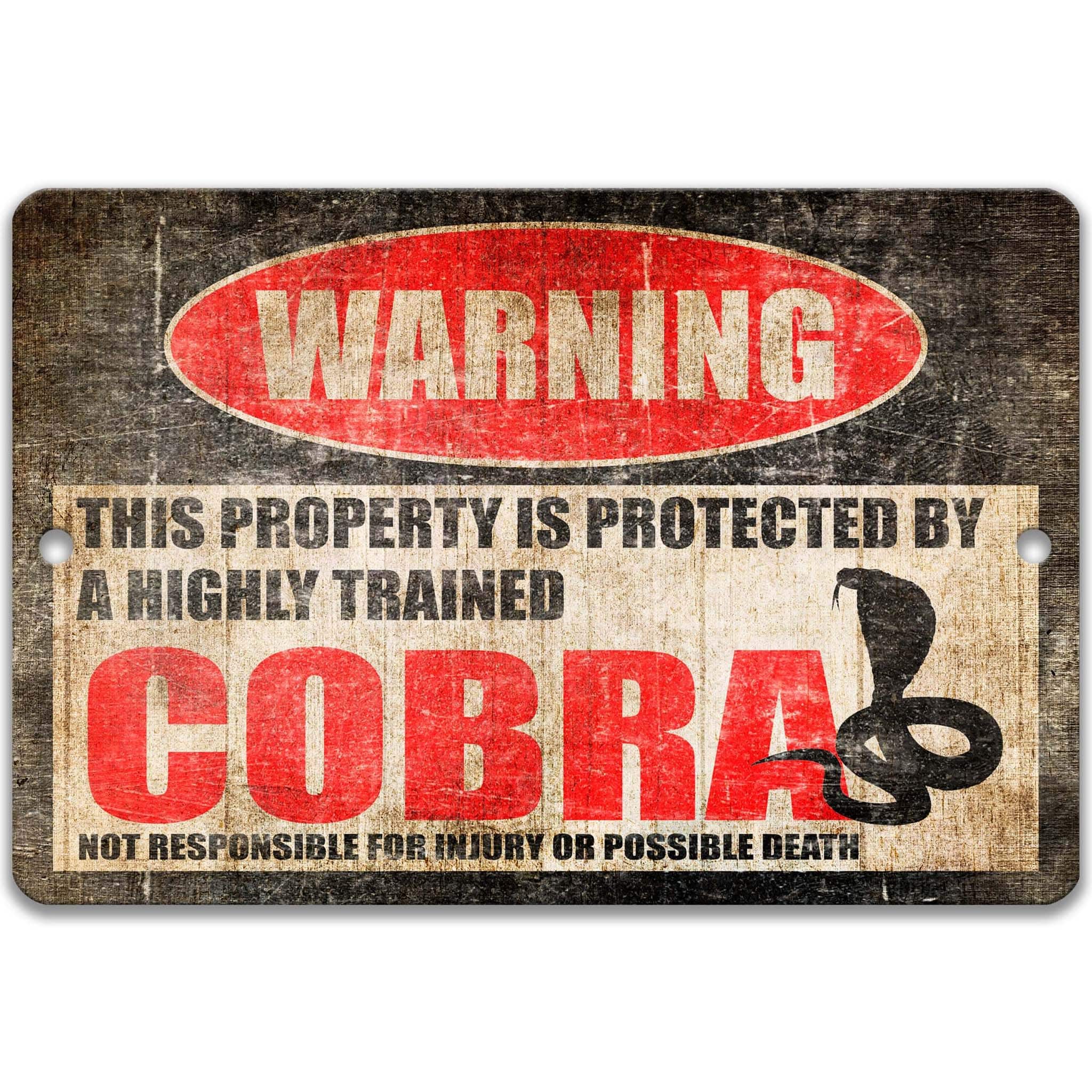 Cobra Warning Sign - Funny Decor for Vivarium - Available in Multiple Sizes