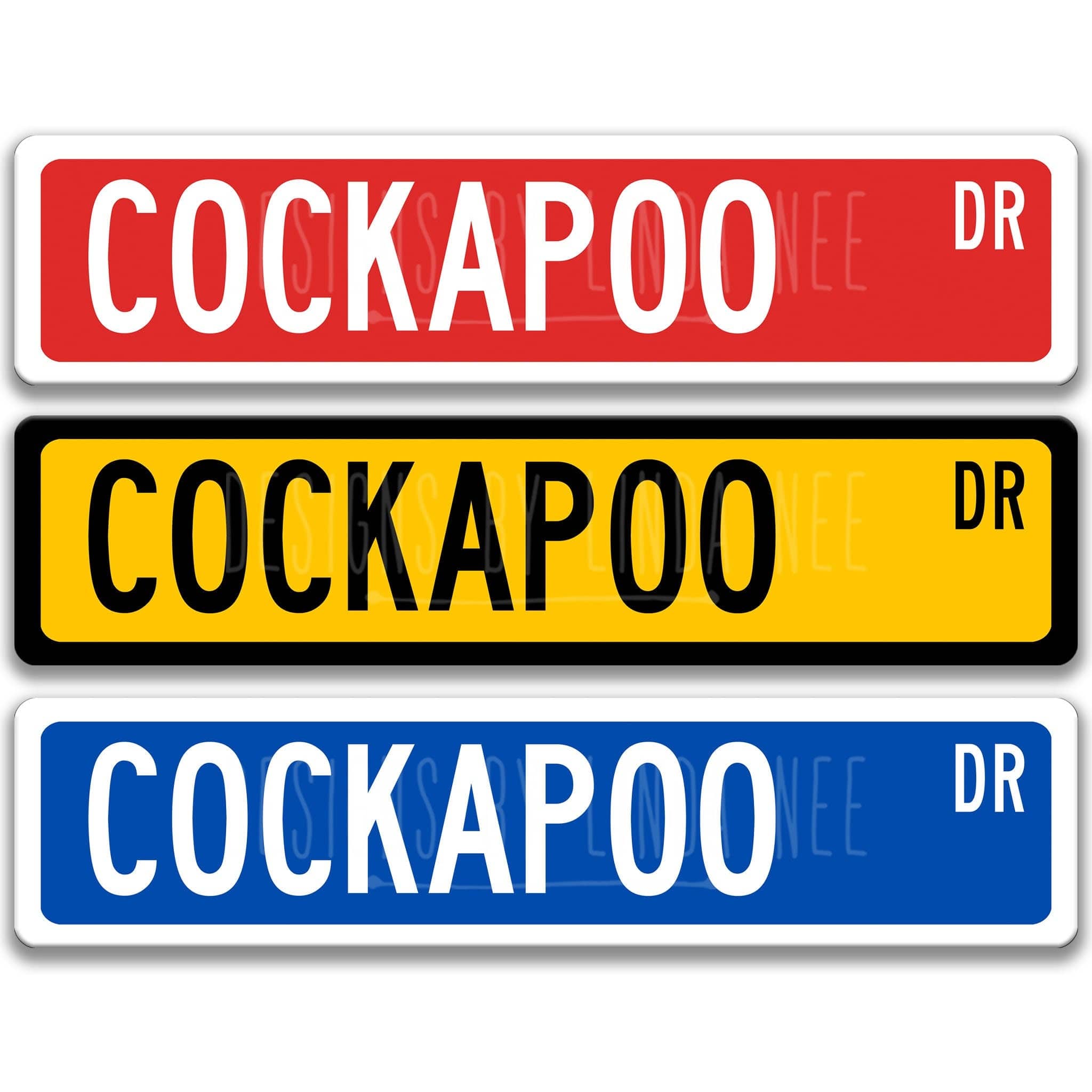 Cockapoo Dog Metal Street Sign