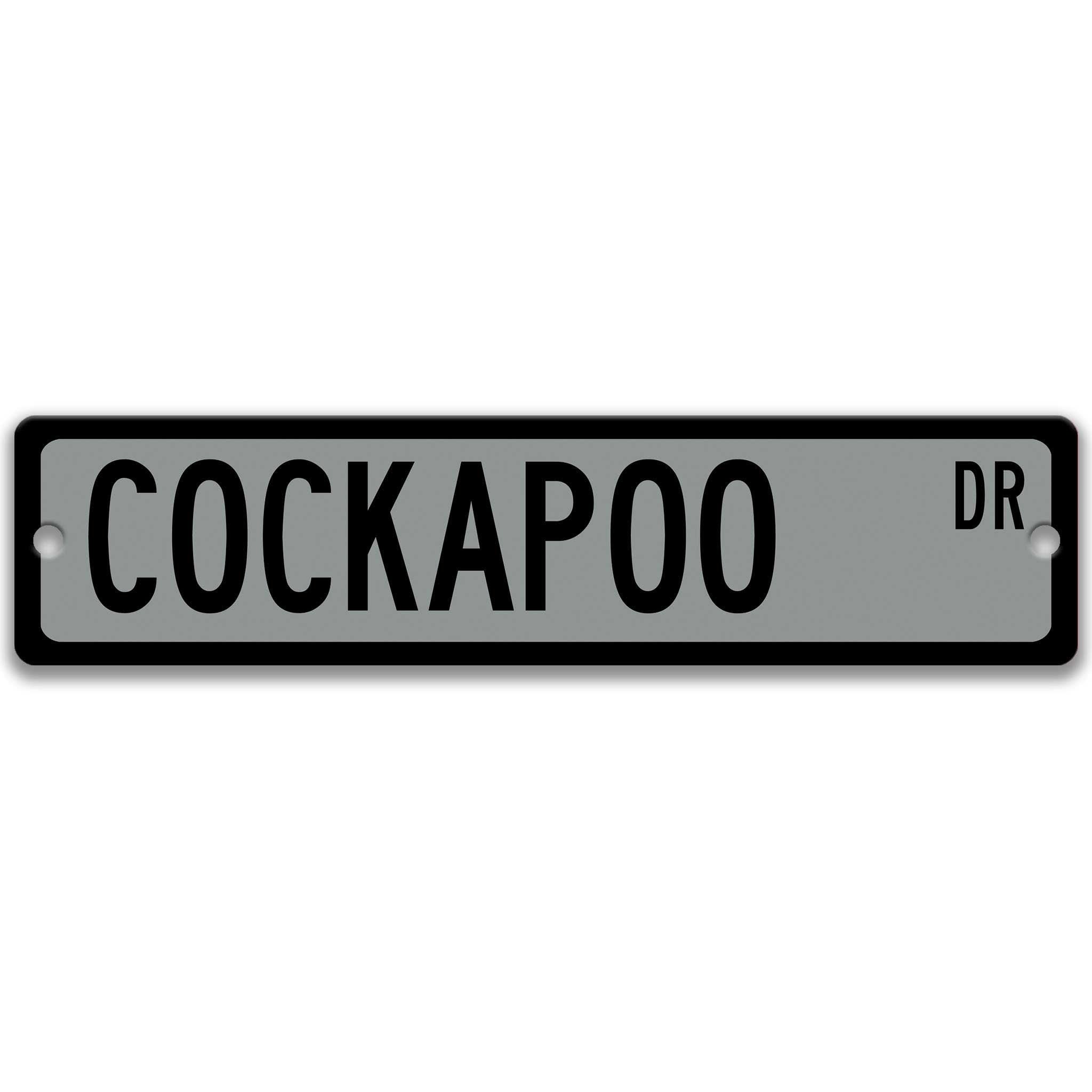 Cockapoo Dog Metal Street Sign