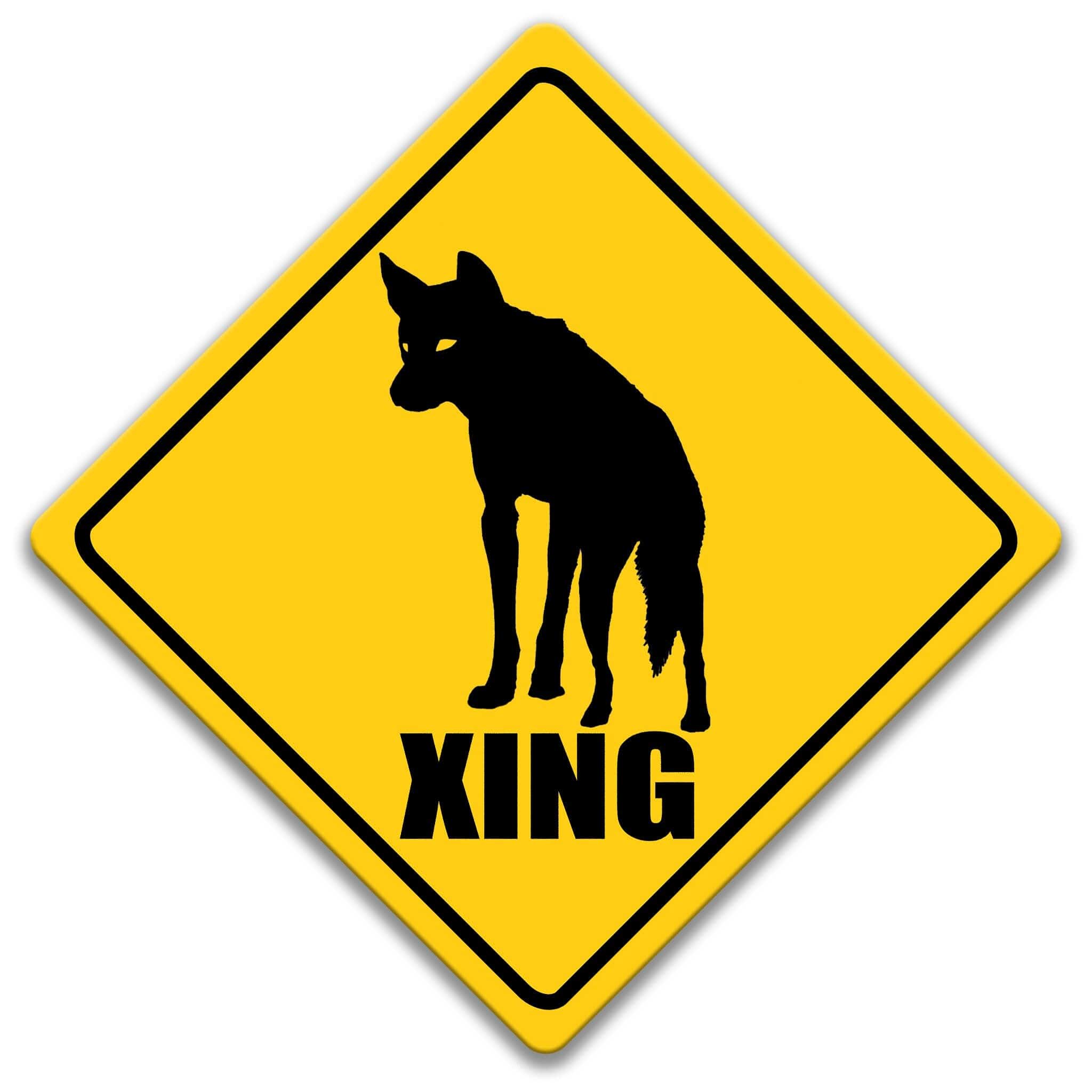 Coyote XING Caution Sign