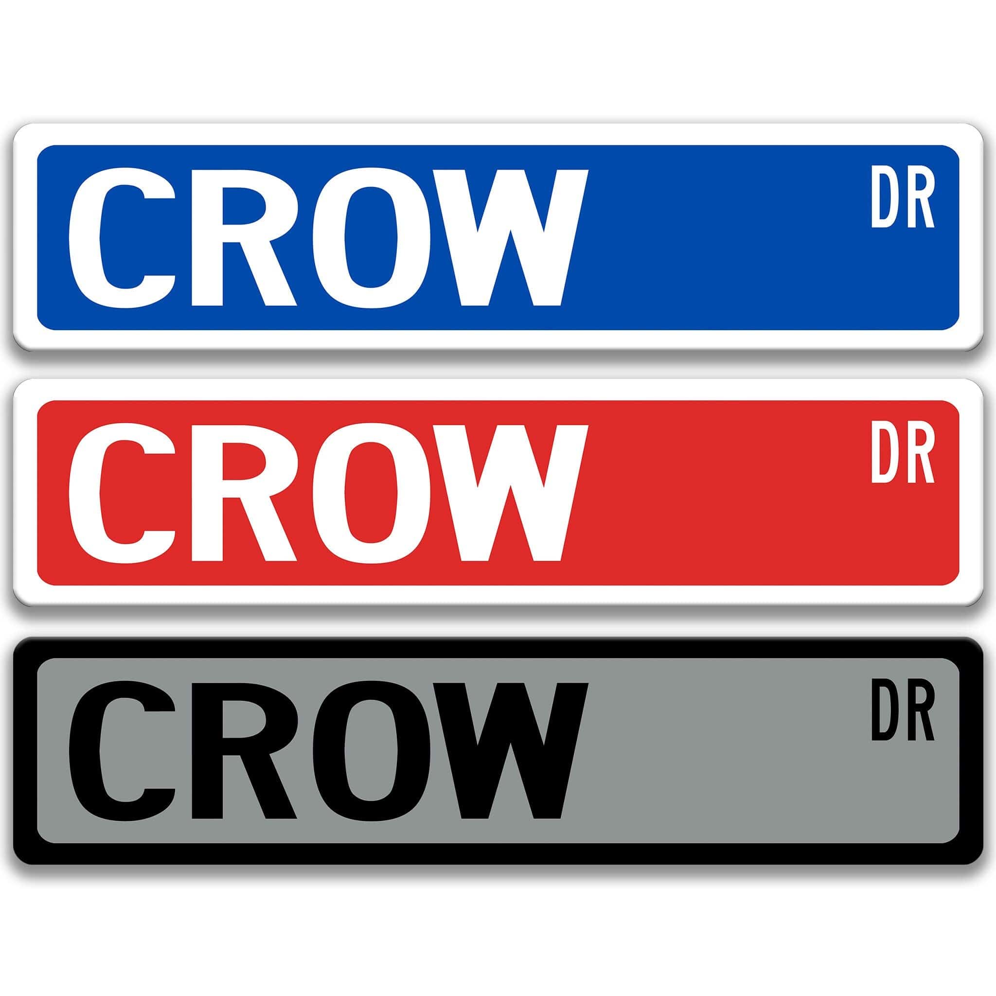 Crow Metal Street Sign