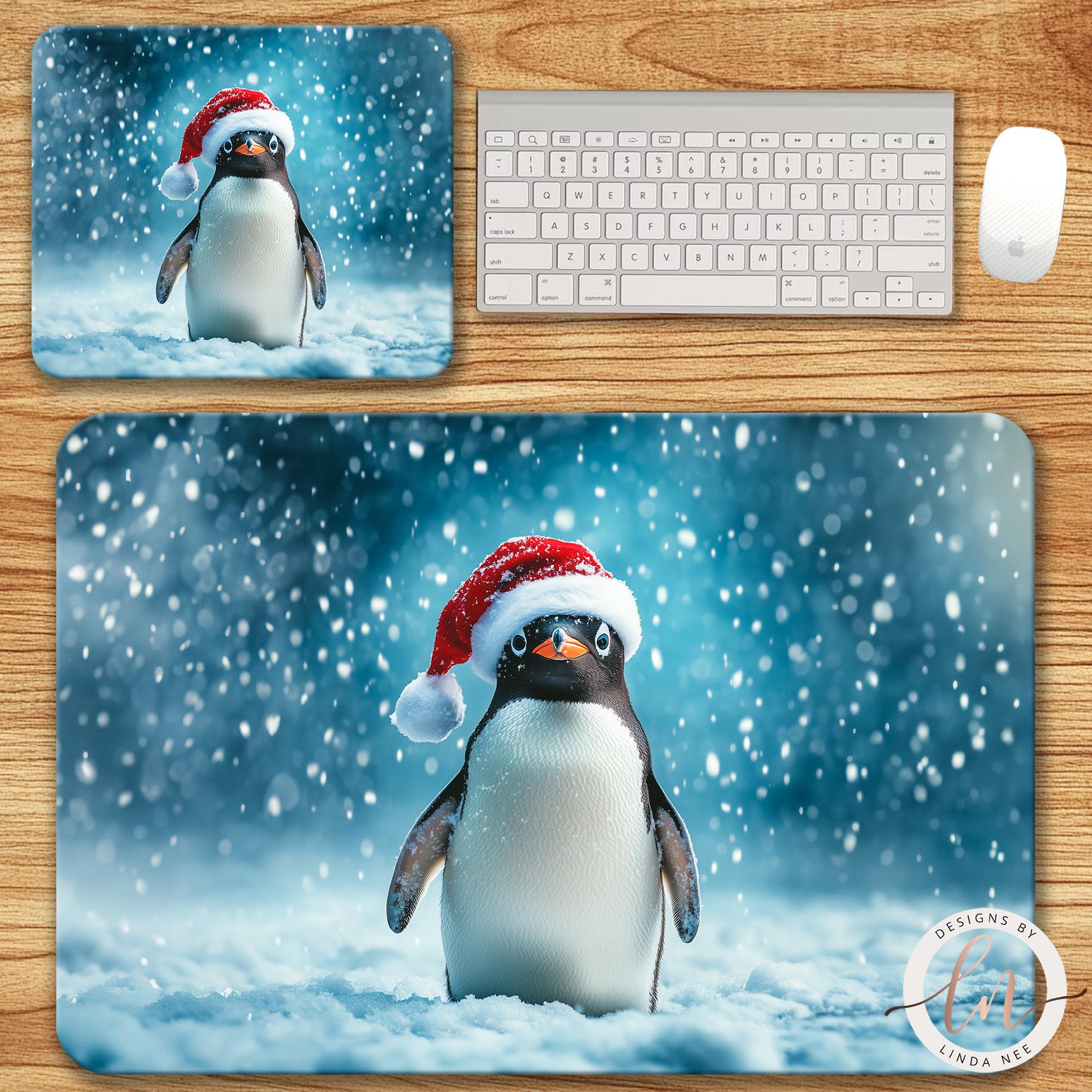 Cute Penguin Christmas Mousepad - Winter Animal Desk Mat