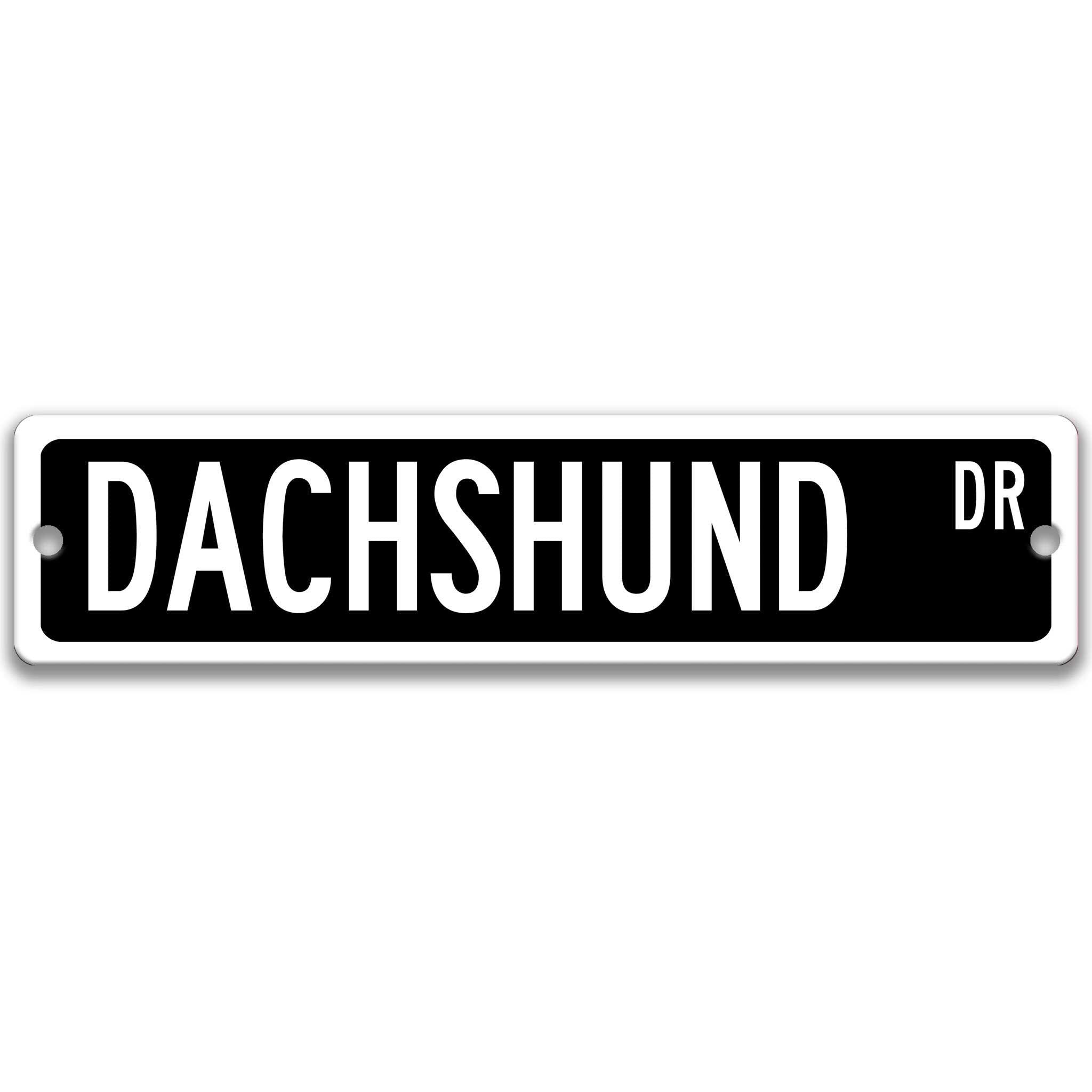 Dachshund Dog Metal Street Sign