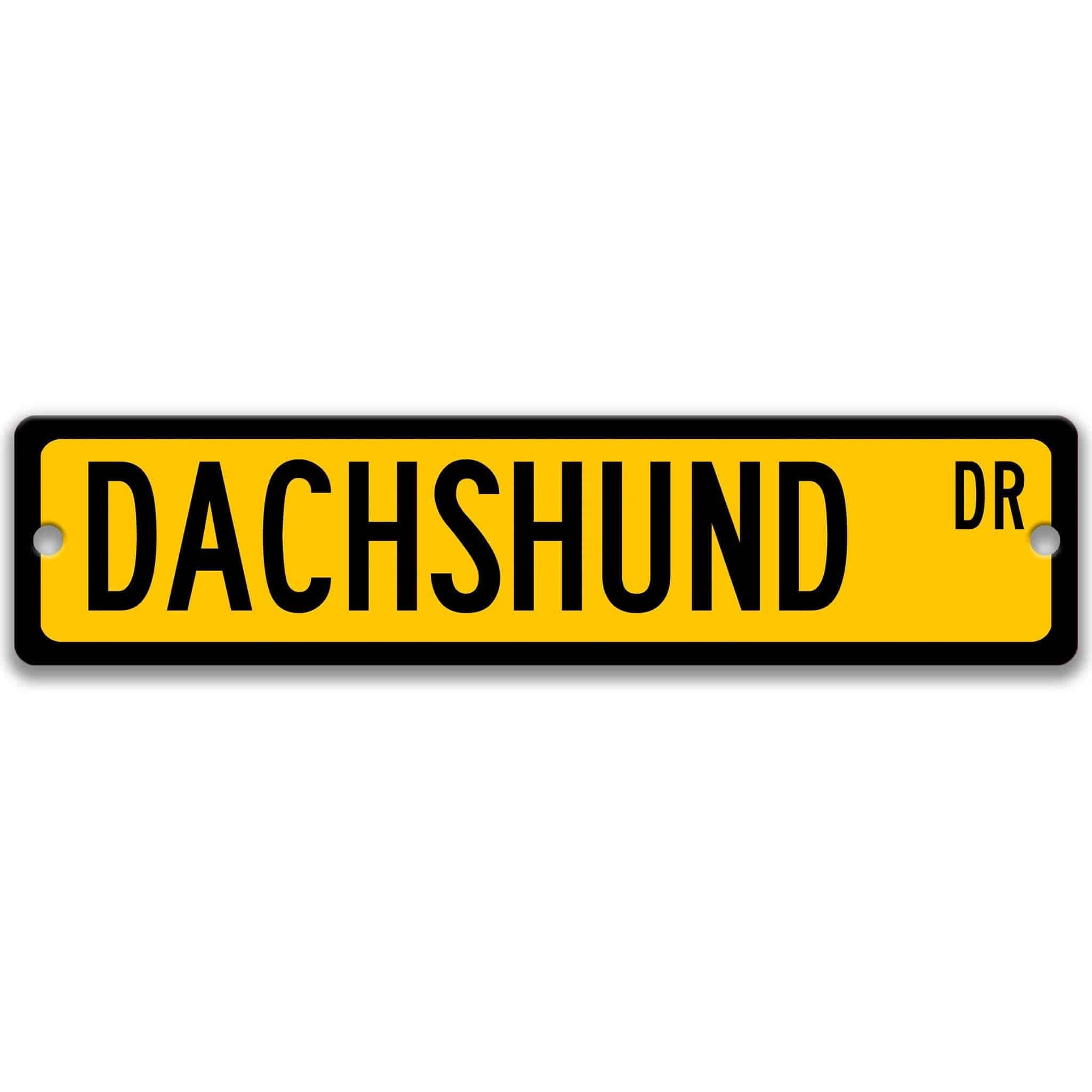 Dachshund Dog Metal Street Sign