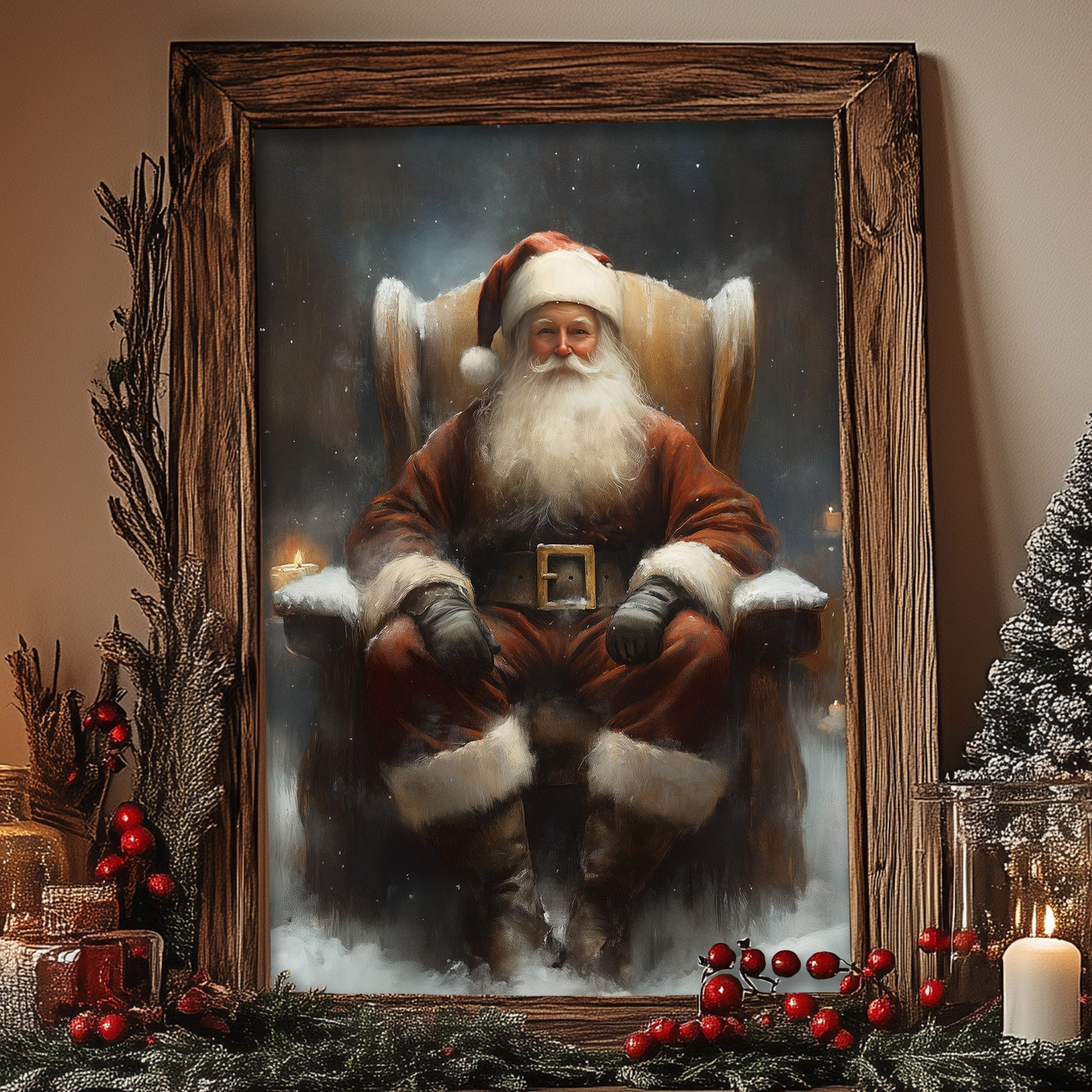 Dark Academia Santa Claus Wall Art - Metal & Fine Art Print