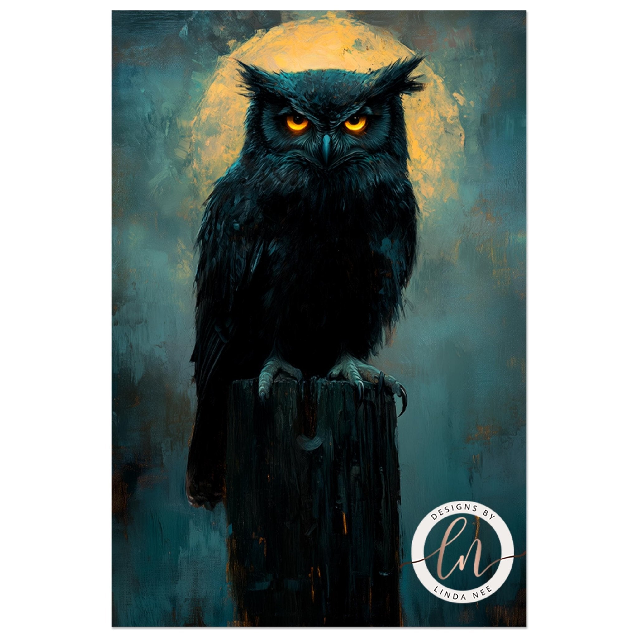 Dark Gothic Barn Owl Art