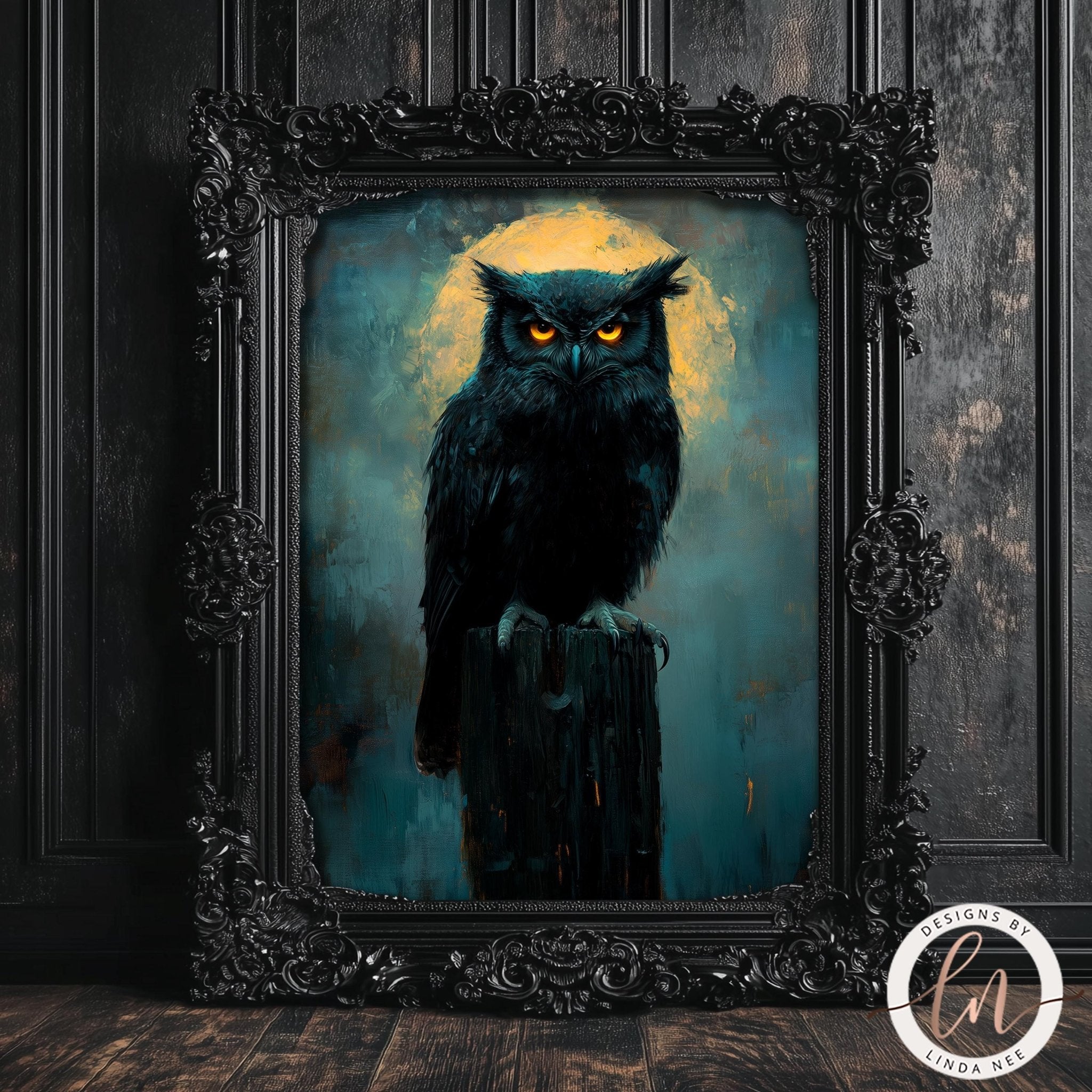 Dark Gothic Barn Owl Art