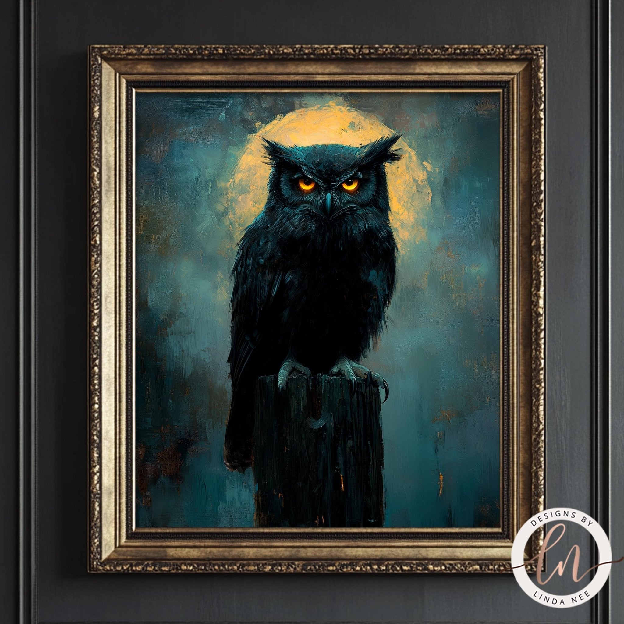 Dark Gothic Barn Owl Art