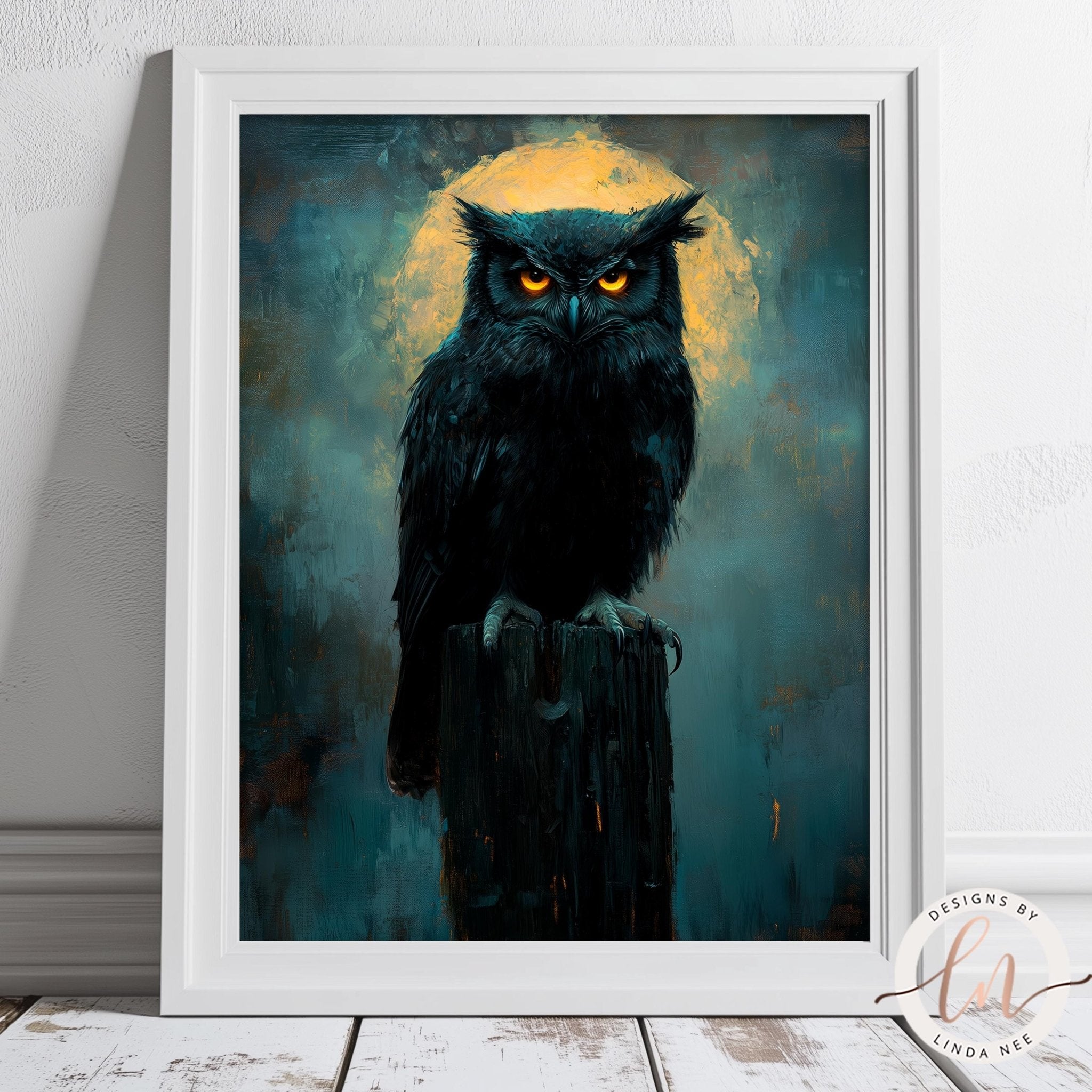 Dark Gothic Barn Owl Art