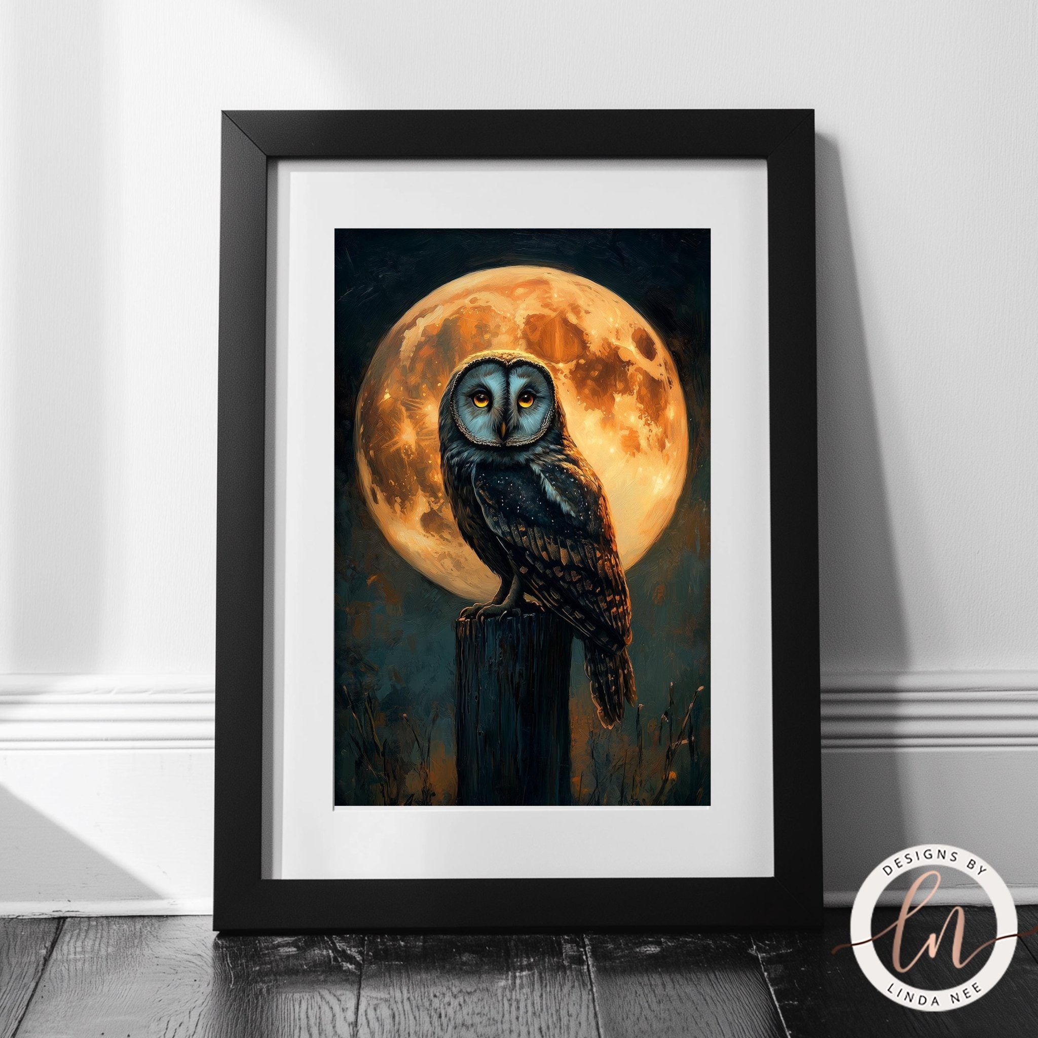 Dark Gothic Barn Owl Painting