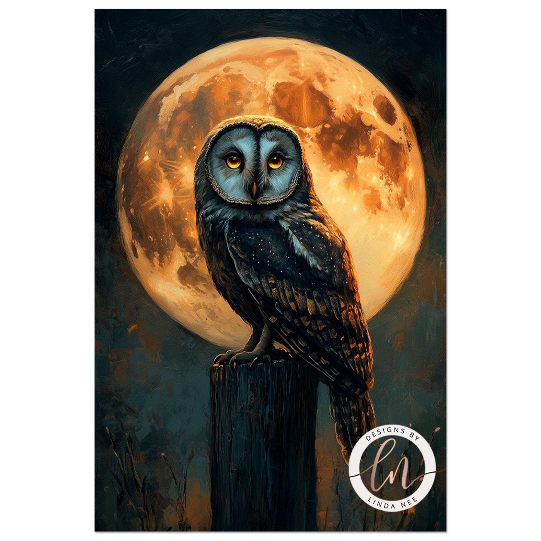 Dark Gothic Barn Owl Painting