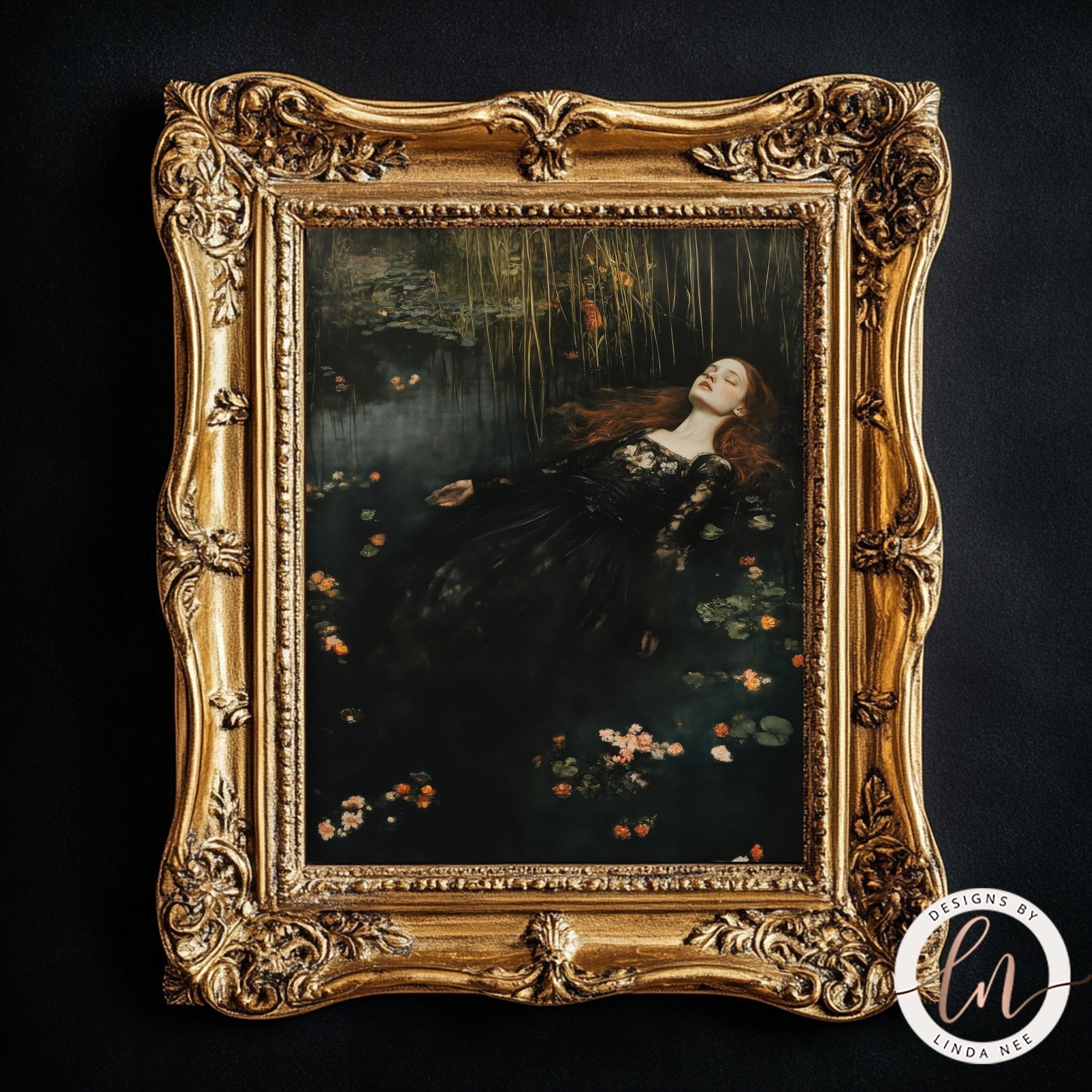 Dark Ophelia Drowning Print