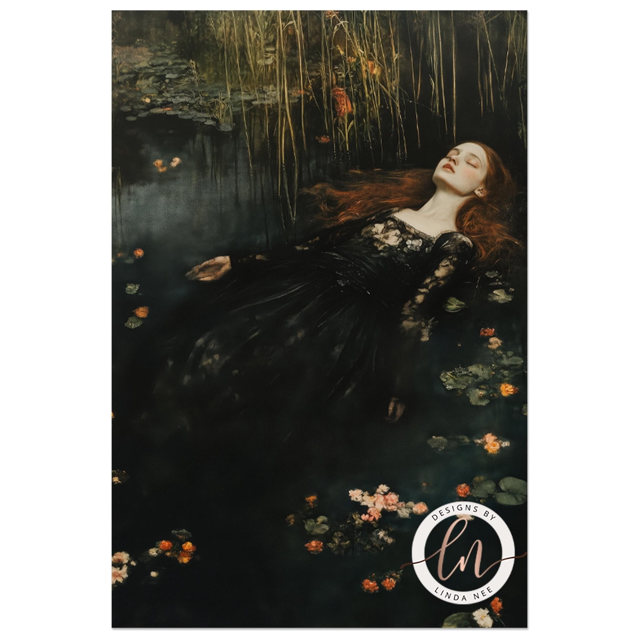 Dark Ophelia Drowning Print