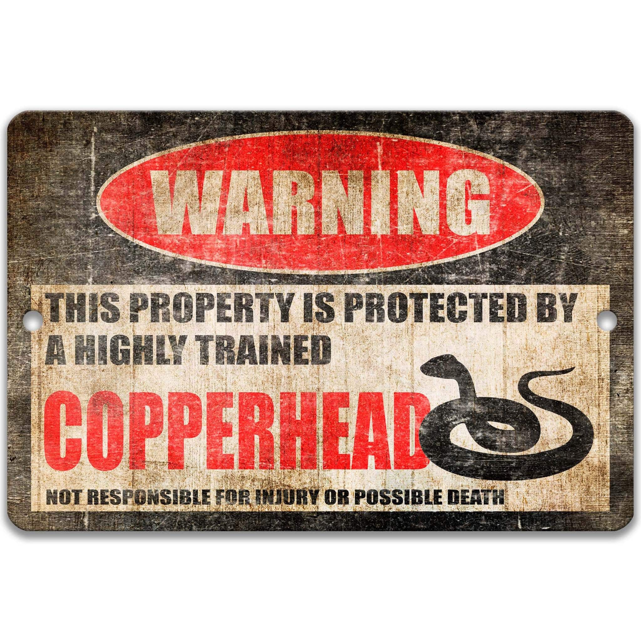 Decorate Your Patio with a Funny Copperhead Warning Sign - Snake Signs