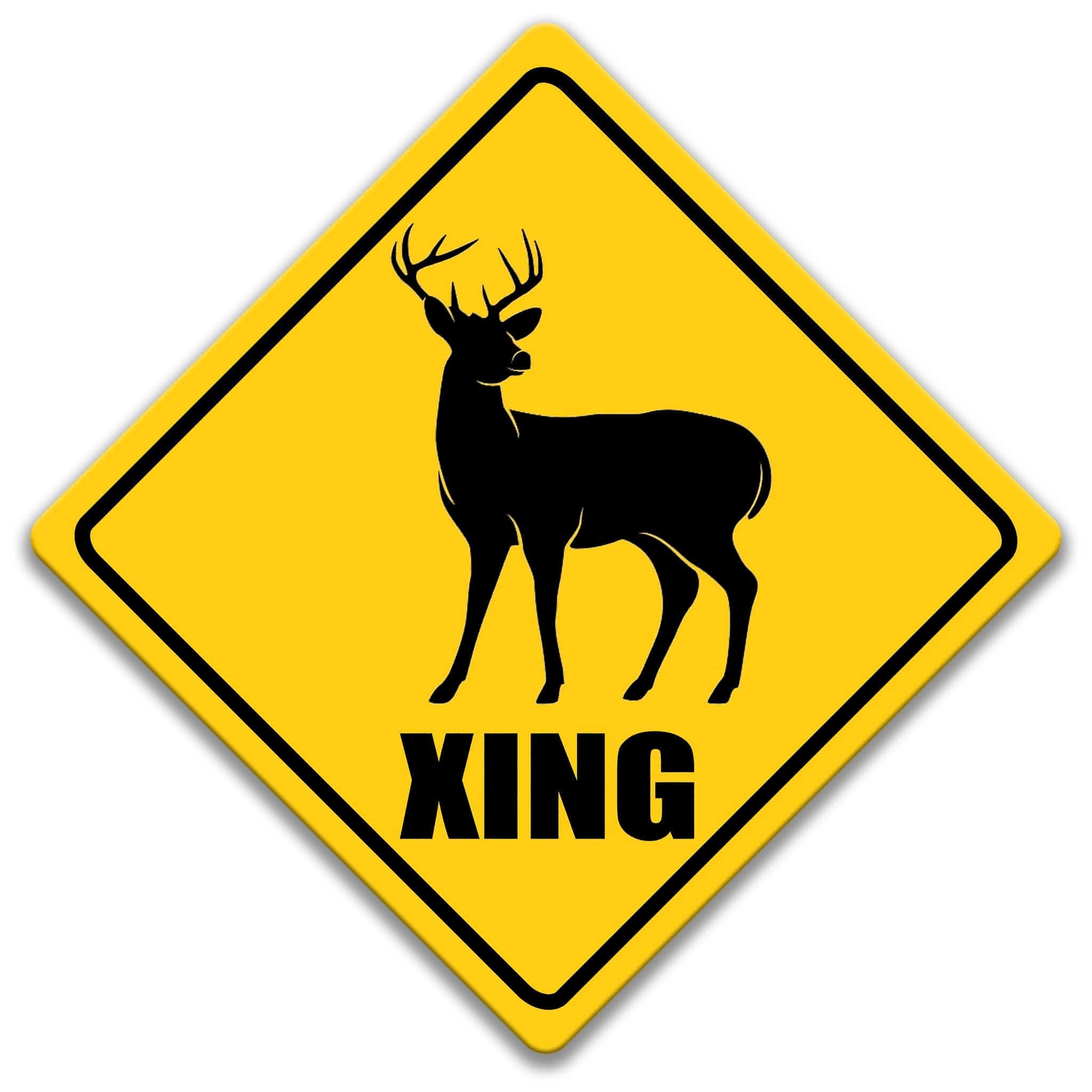 Deer XING Caution Sign