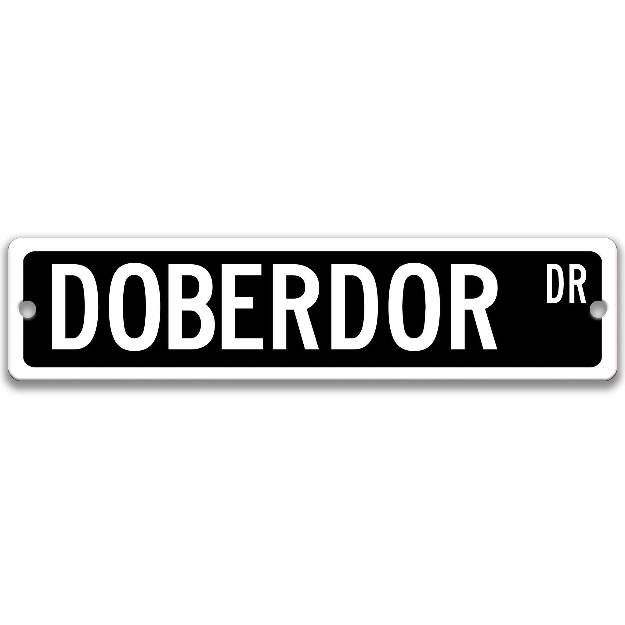 Doberdor Dog Metal Street SignDesigns by Linda Nee