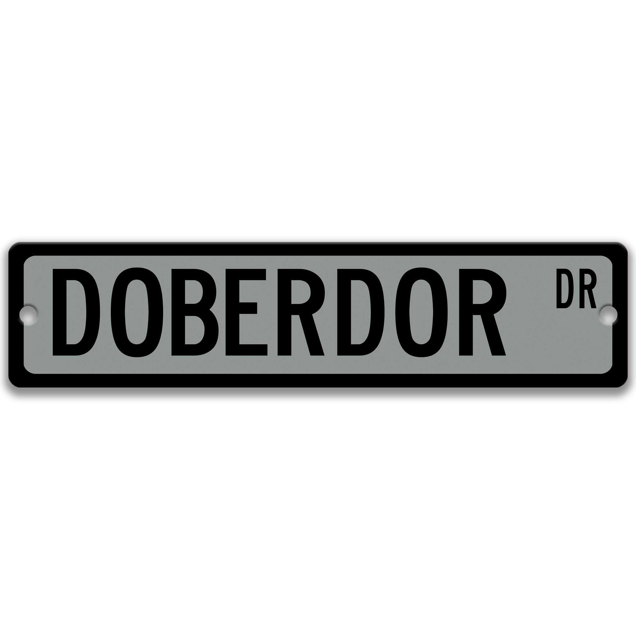 Doberdor Dog Metal Street SignDesigns by Linda Nee