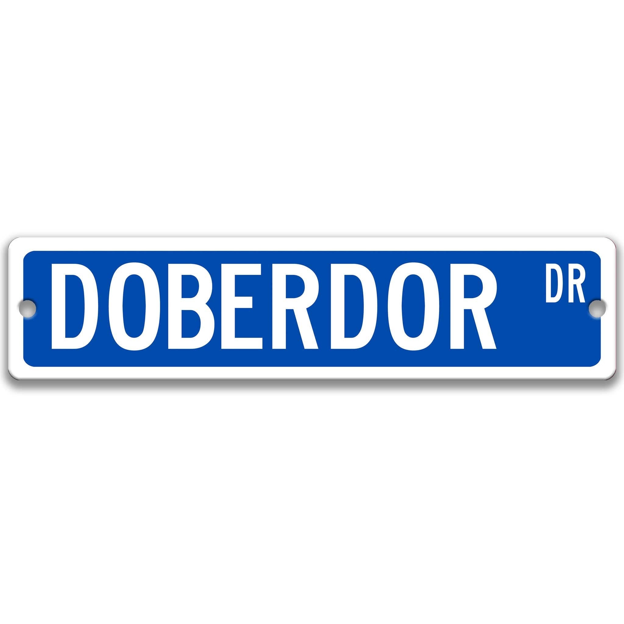 Doberdor Dog Metal Street SignDesigns by Linda Nee