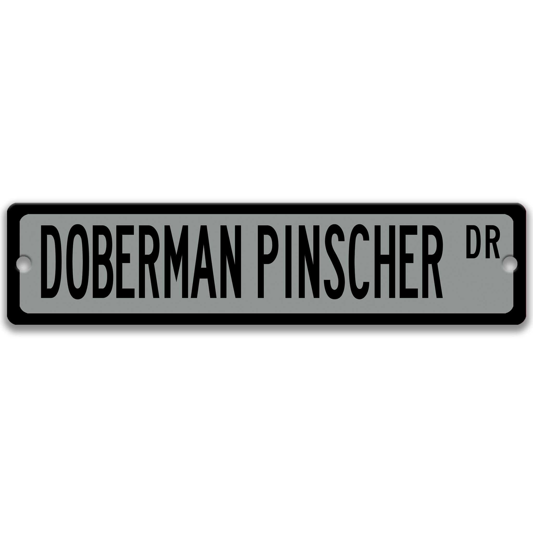 Doberman Pinscher Dog Metal Street Sign