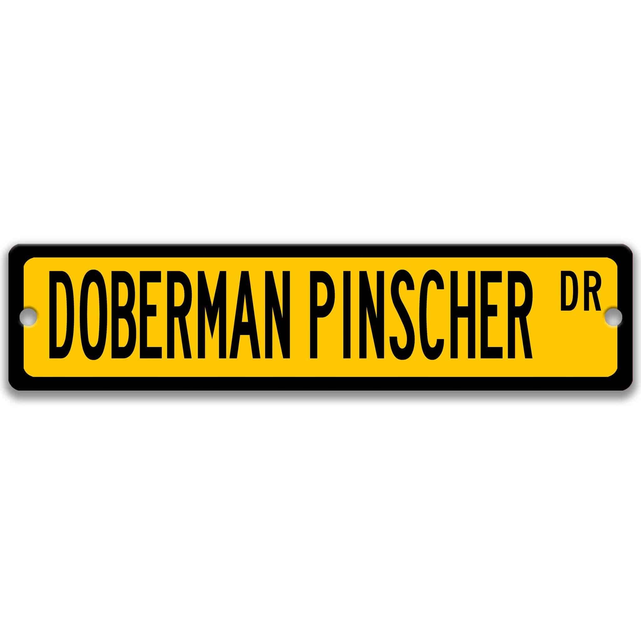 Doberman Pinscher Dog Metal Street Sign