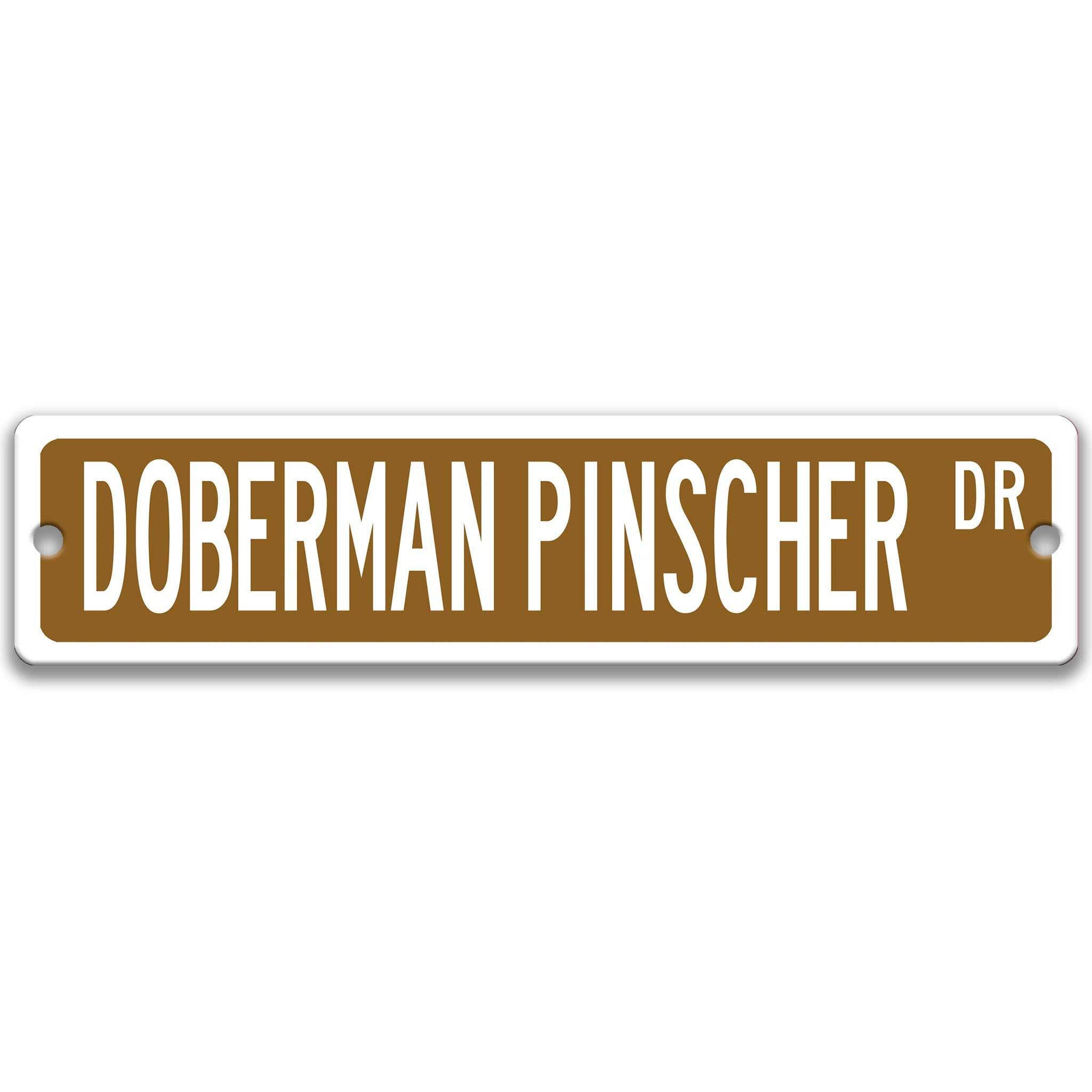 Doberman Pinscher Dog Metal Street Sign