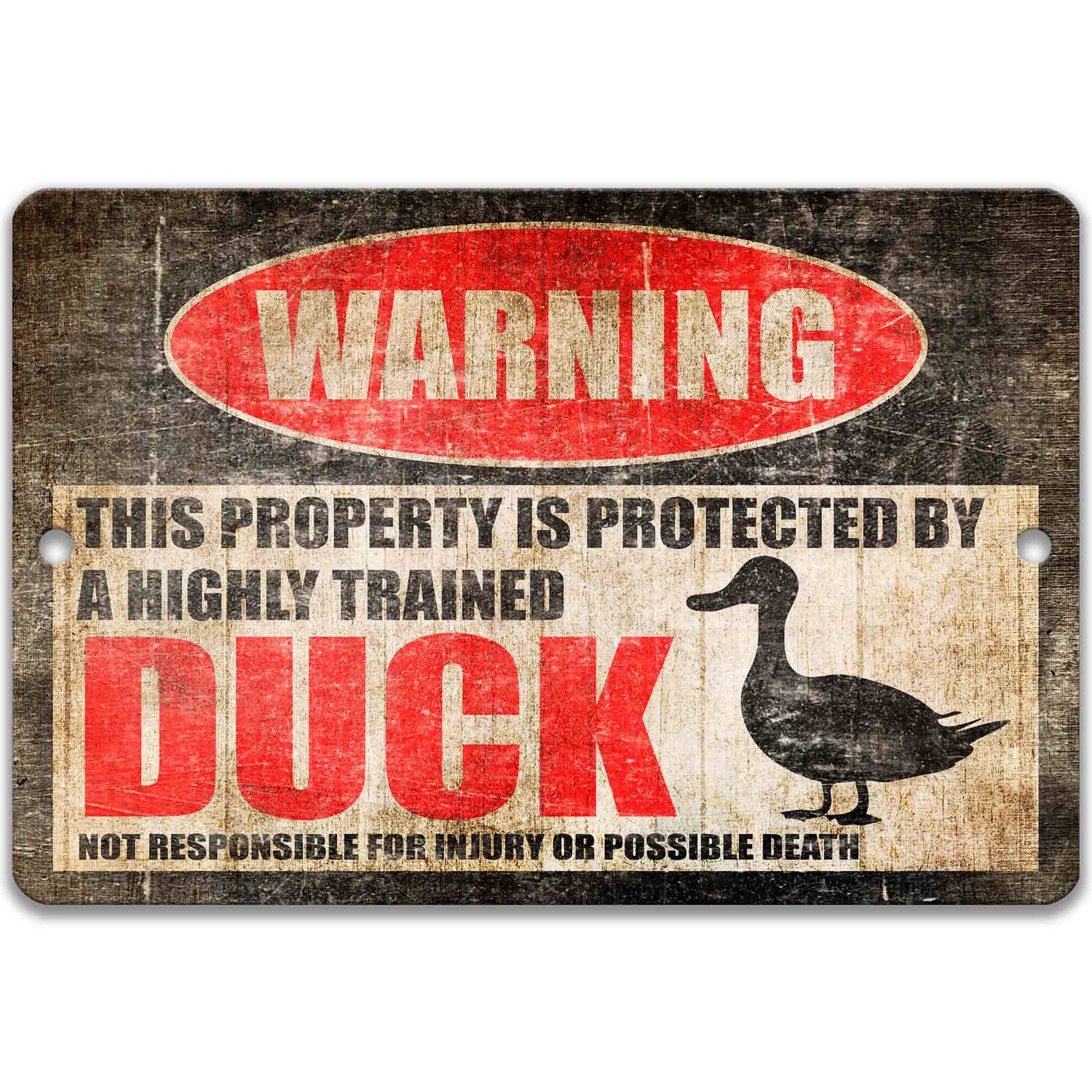 Duck Warning Sign - Funny Farm Decor for Duck Lovers - Homestead Coop Decoration