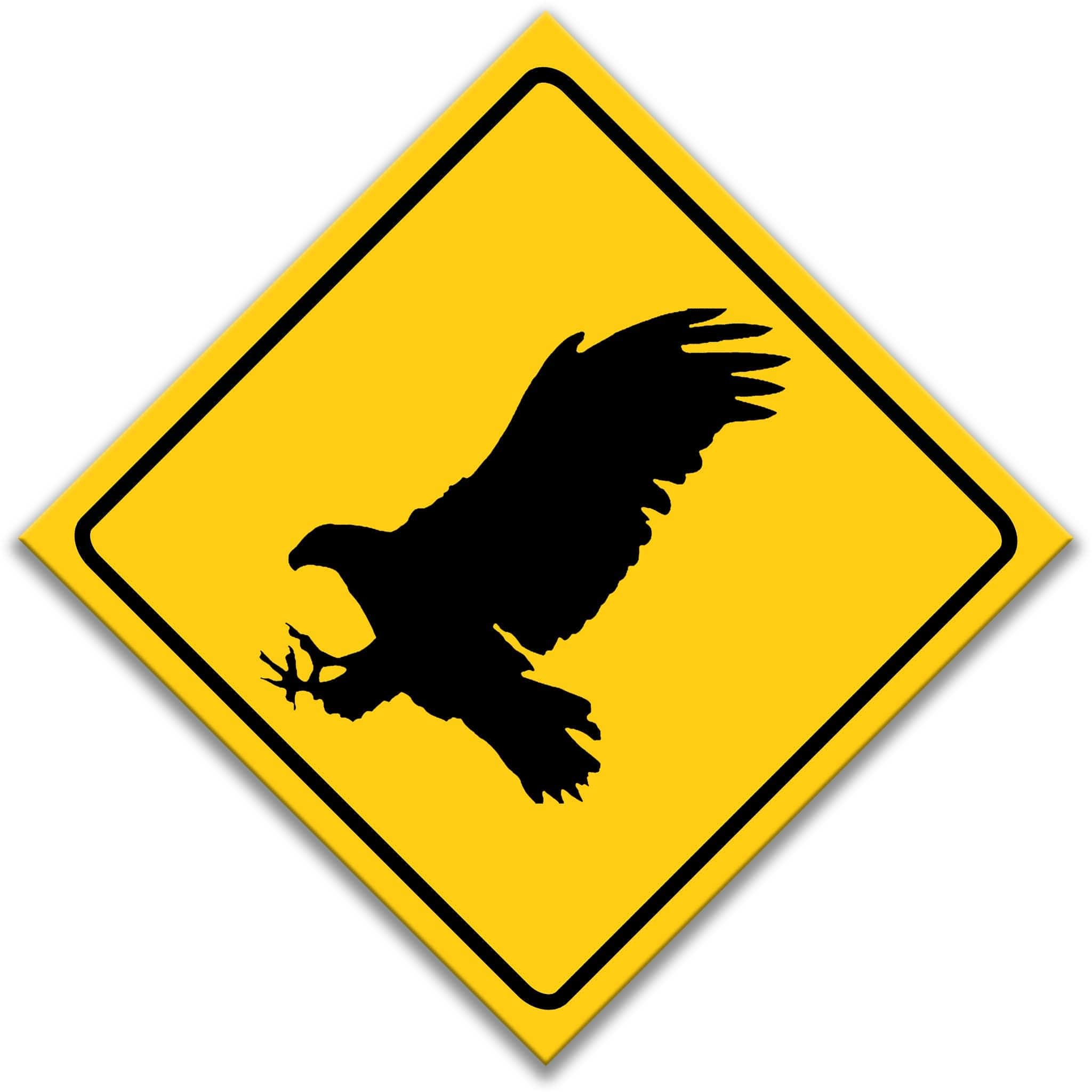 Eagle Crossing Caution Sign