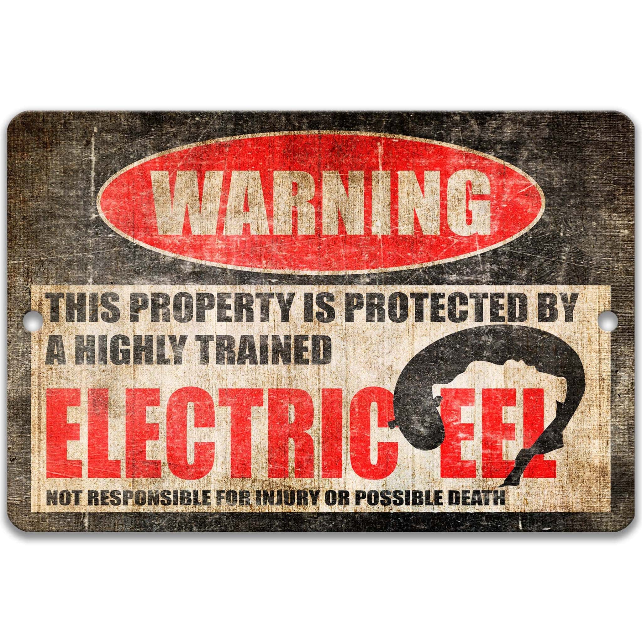 Electric Eel Warning Sign, Beware of Electric Eel Sign