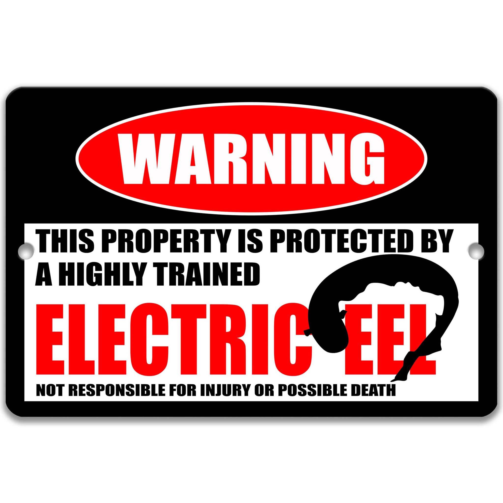 Electric Eel Warning Sign, Beware of Electric Eel Sign