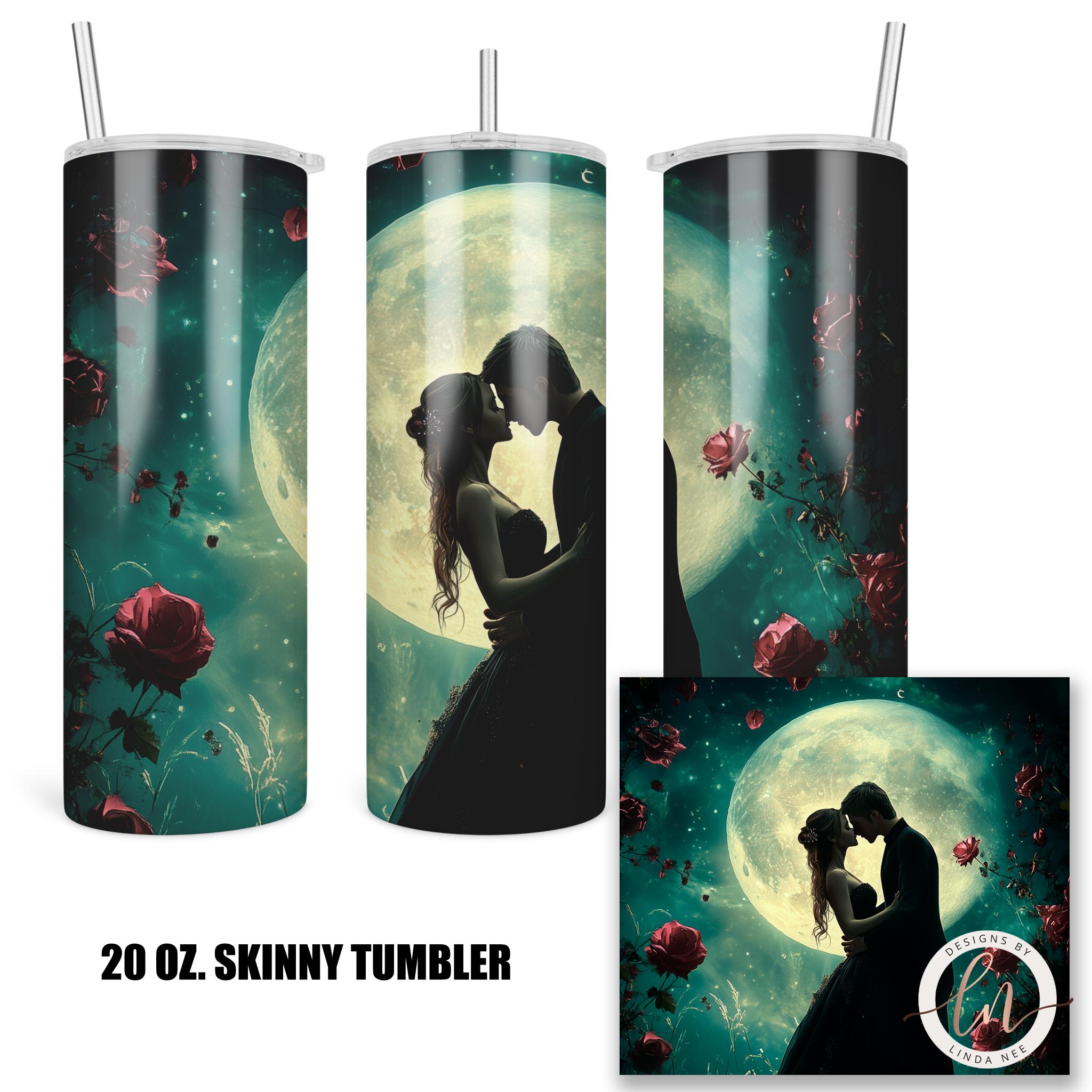 Enigmatic Lovers Tumbler - Gothic Dark Romance Floral Art