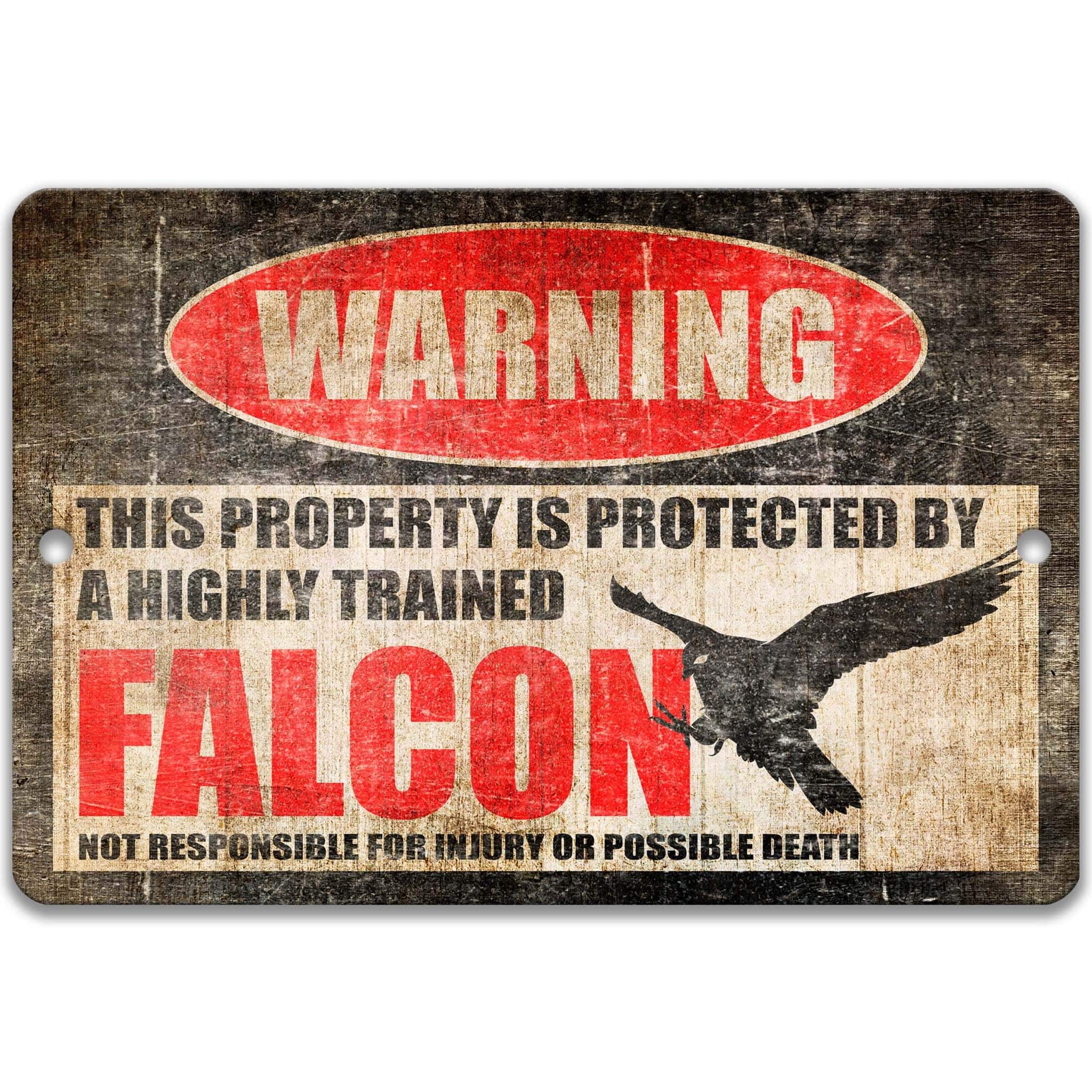 Falcon Warning Sign, Beware of Falcon Sign, Bird of Prey