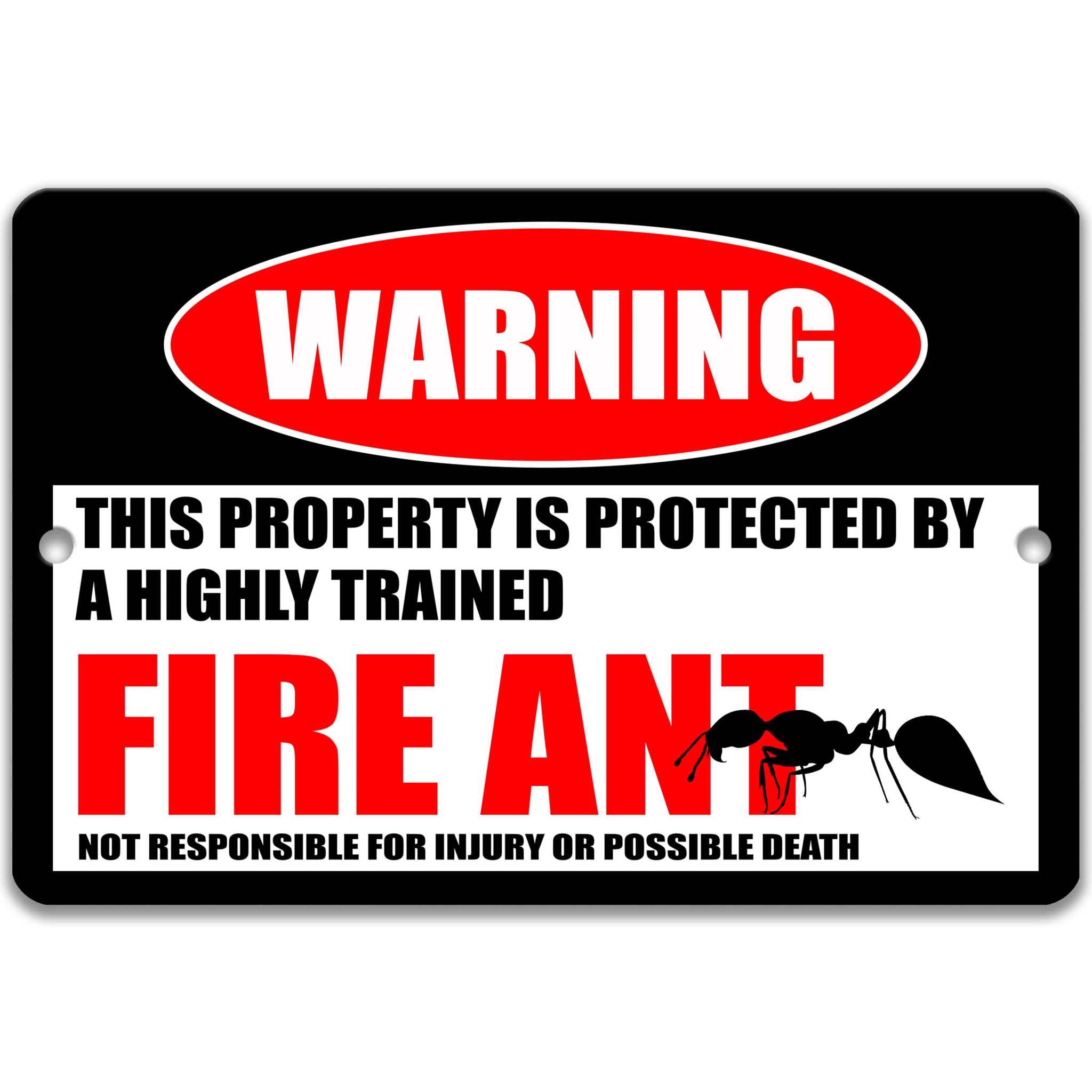 Fire Ant Warning Sign, Beware of Fire Ant Sign, Front Lawn Signs