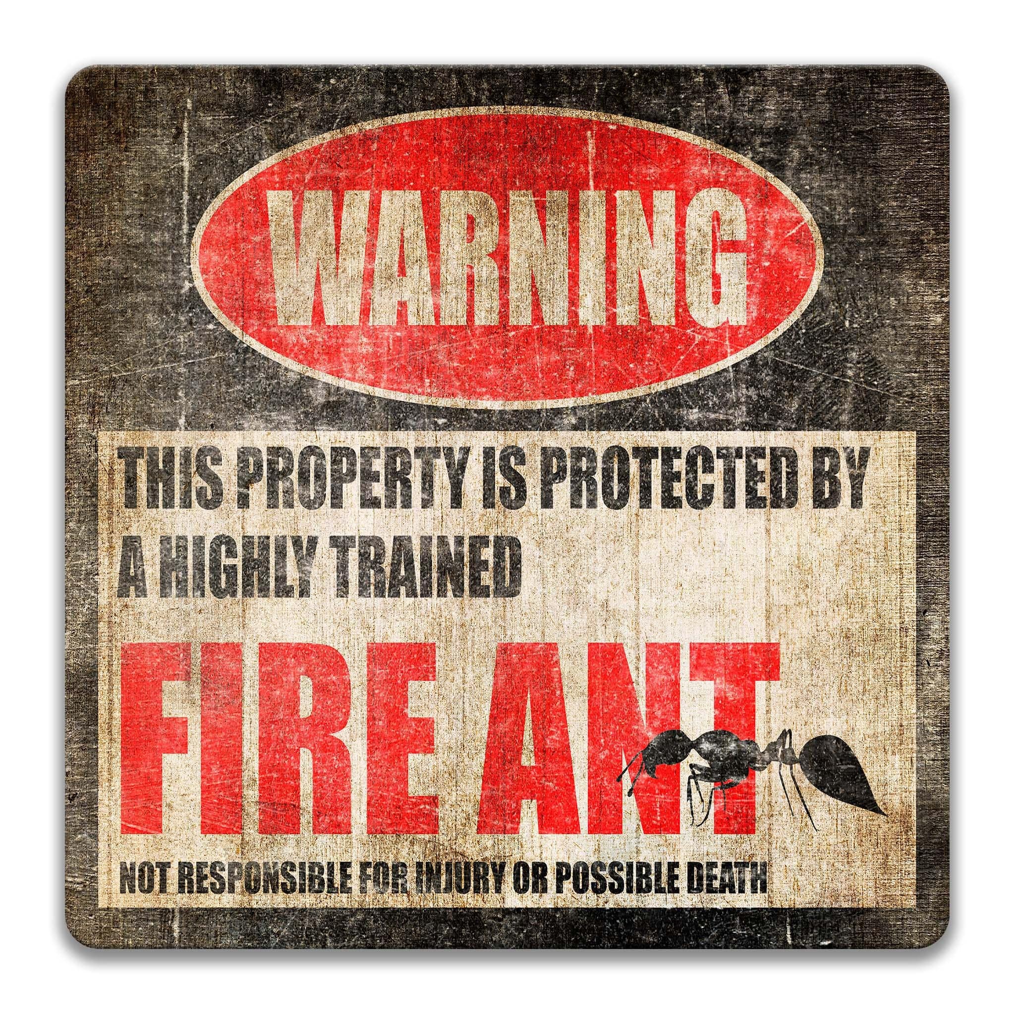 Fire Ant Warning Sign, Beware of Fire Ant Sign, Front Lawn Signs